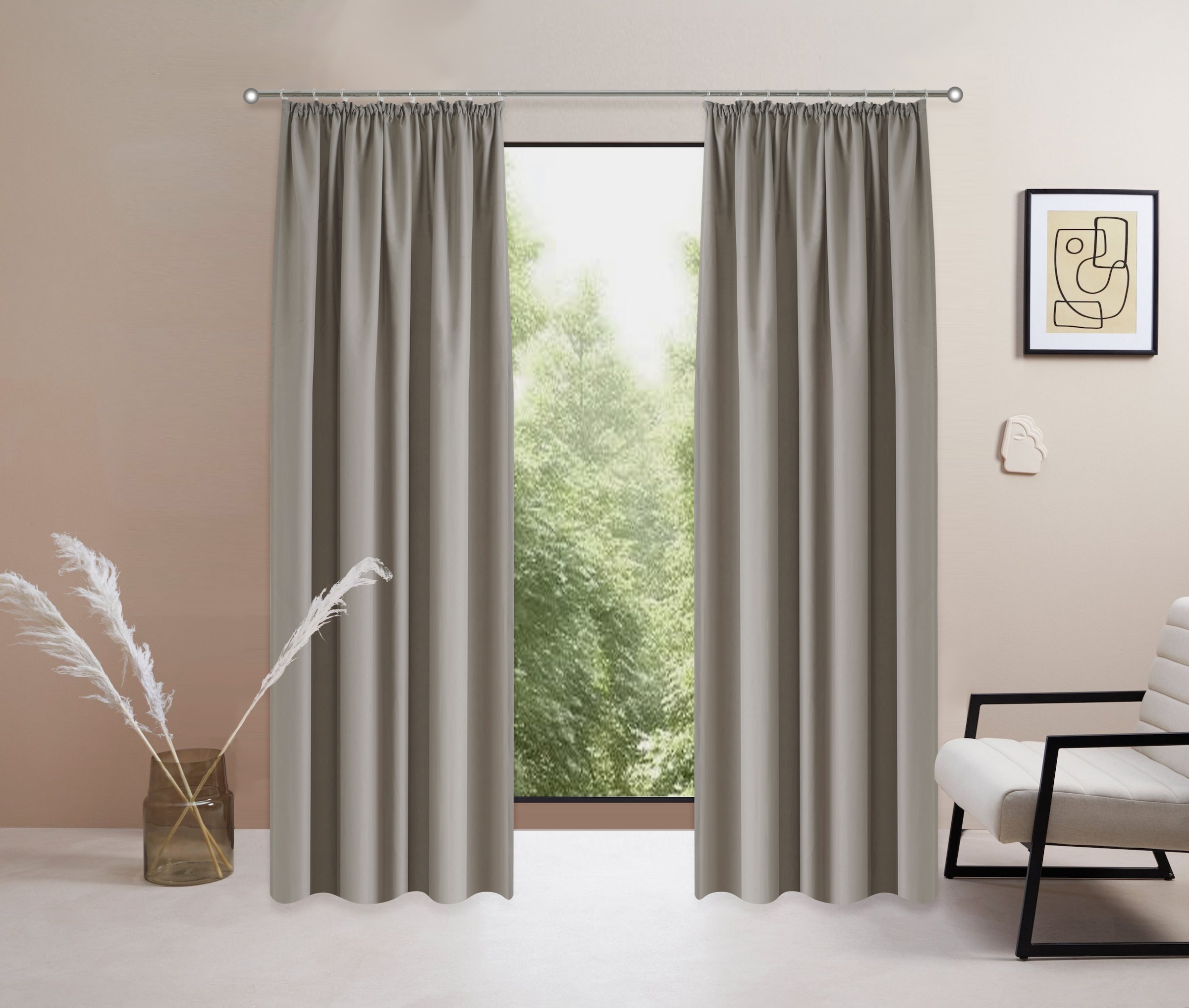 OTTO home Vorhang "Raja, Gardinen mit Kräuselband, Vorhänge Wohnzimmer" Krä günstig online kaufen