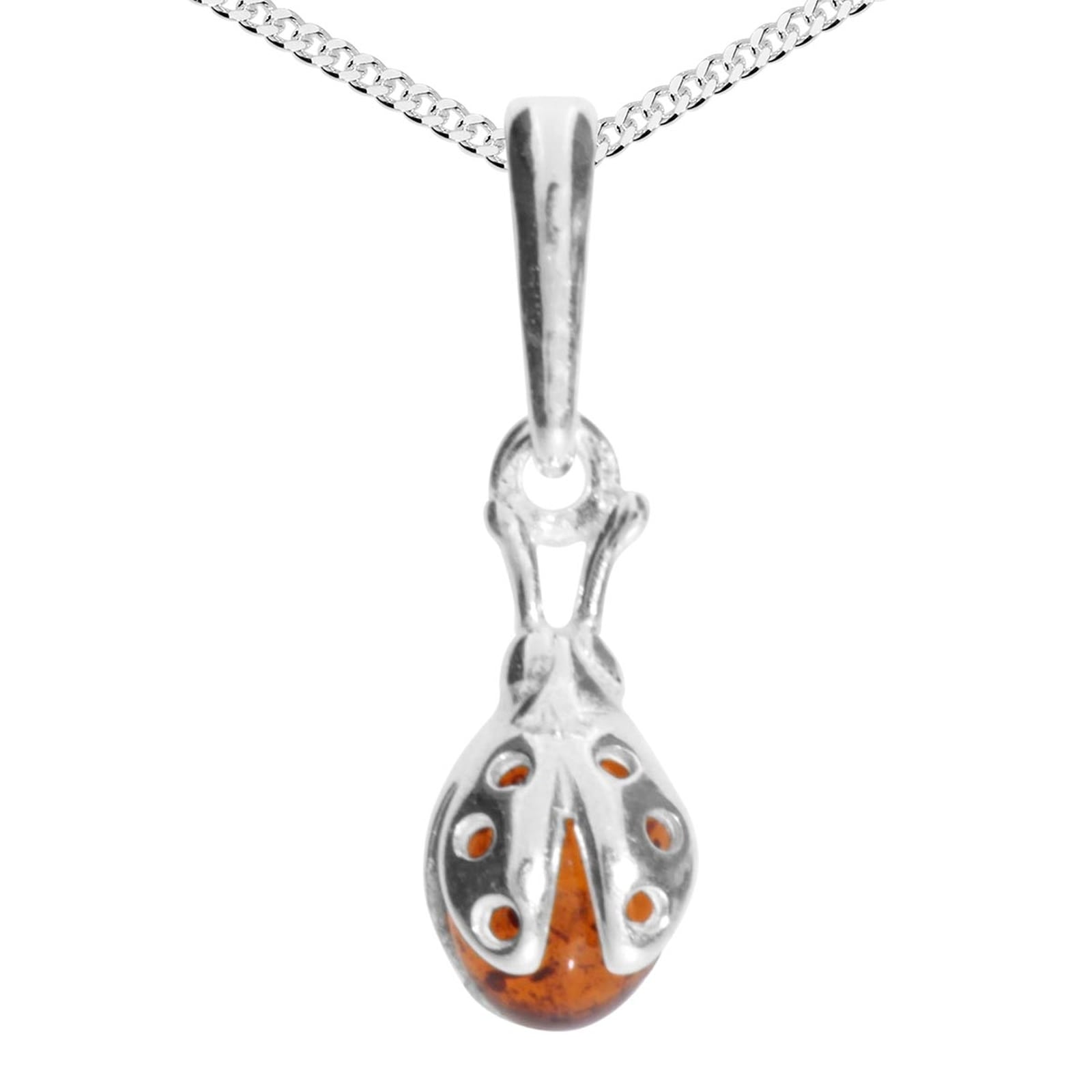 Kette mit Anhänger OSTSEE-SCHMUCK "Ostsee-Schmuck Kette mit Anhänger Marienkäfer" Gr. 40, silber, Halsketten, Damen, 40cm, Silber 925 (Sterlingsilber), L: 40