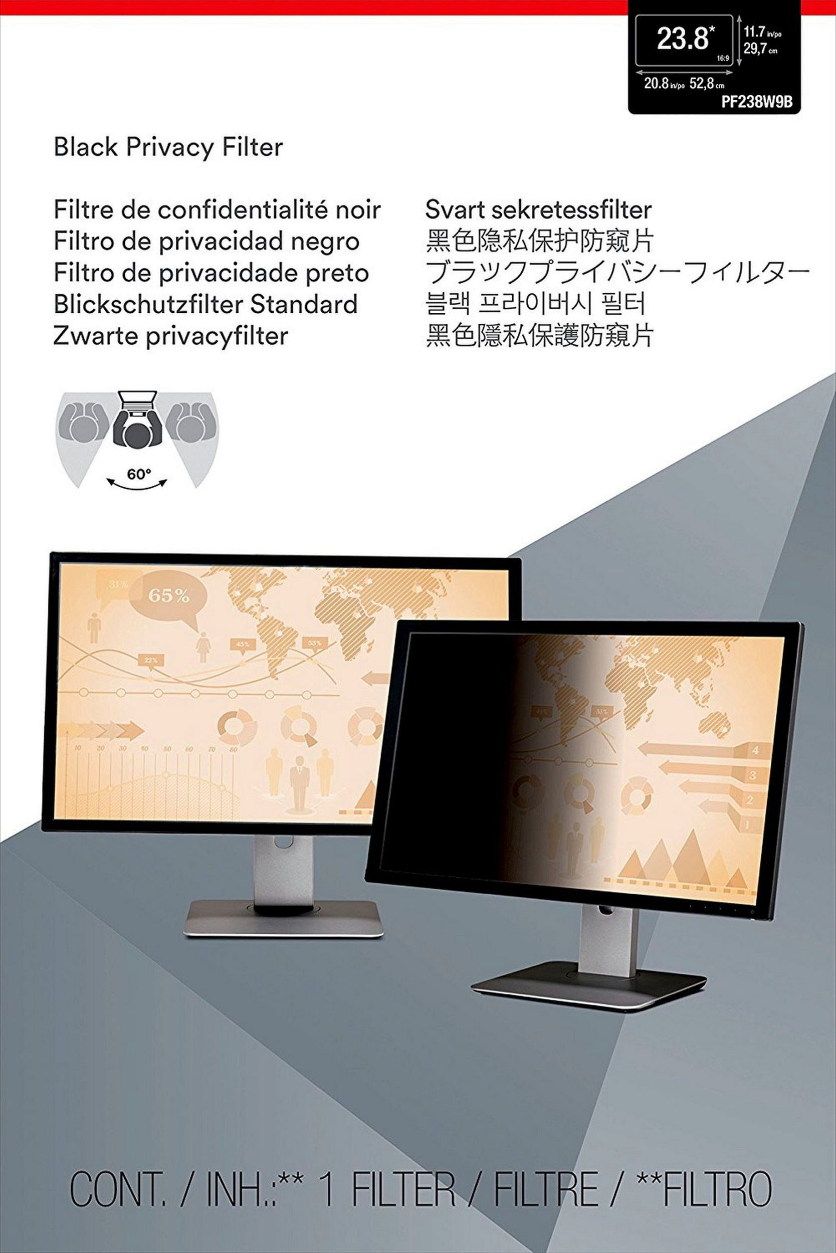 3M Schutzfolie »Blickschutzfilter Standard für Desktop 60,5 cm (23,8")«