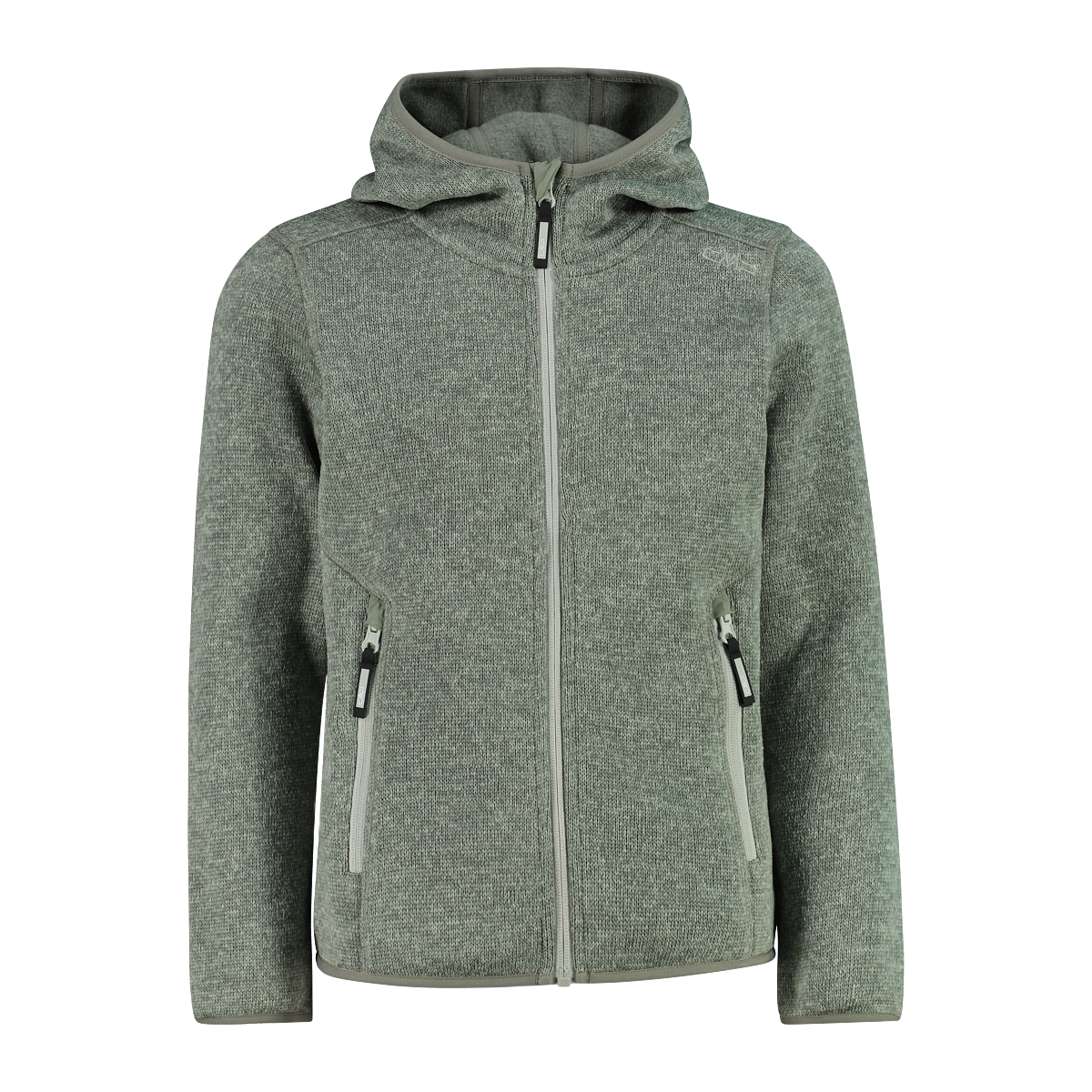 CMP Strickfleecejacke mit Kapuze für Kinder, mit Kapuze, mit Reißverschlusstaschen