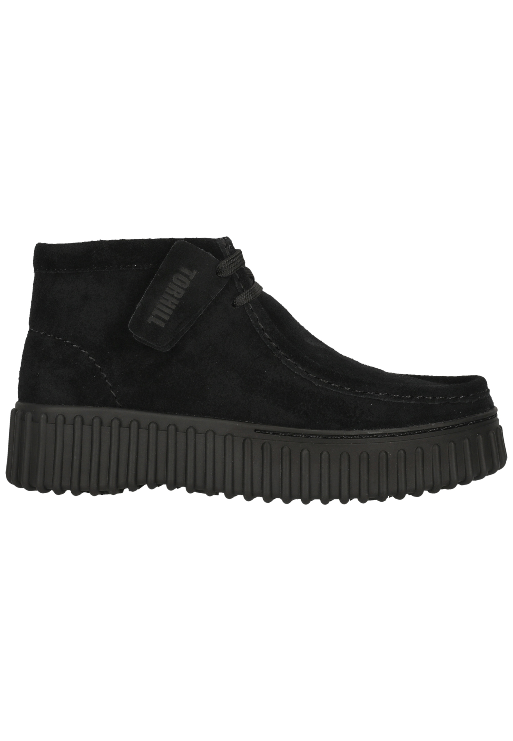 Clarks Schnürschuh »Torhill Moss Black«  mit markanter, gerippter Sohle