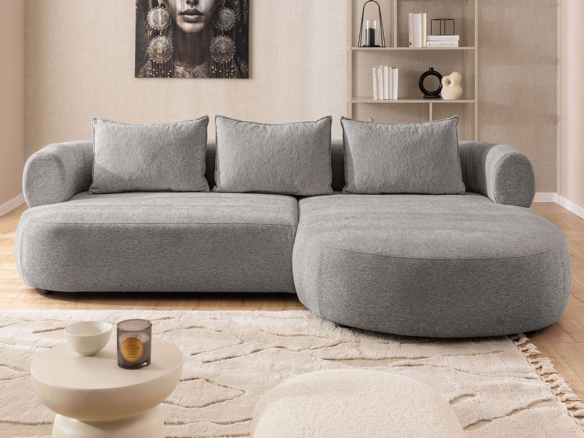 Thumbnail - Home affaire Ecksofa "LUSSAC L-Form Design-Sofa mit Zierkissen, Maße B/T/H: 257/159/78 cm"