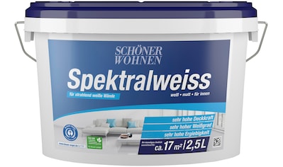 SCHÖNER WOHNEN-Kollektion Wand- und Deckenfarbe »Spektralweiss«, weiß, für innen,... kaufen