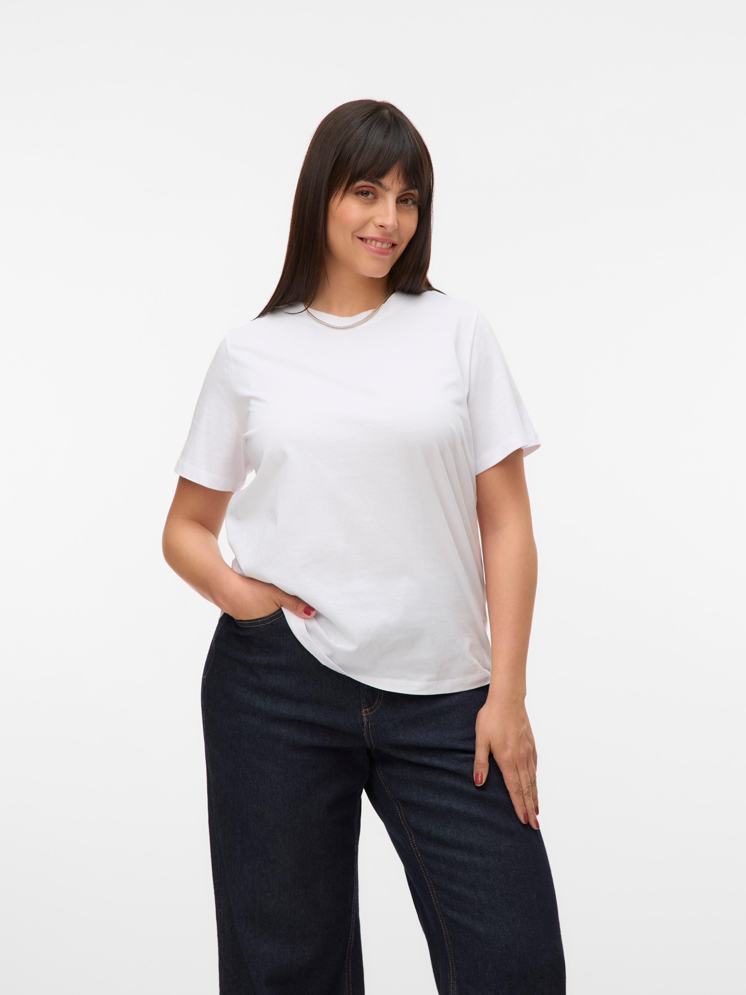 Vero Moda Curve Kurzarmshirt "VMPAULINA SS T-SHIRT GA JRS NOOS CUR" Baumwol günstig online kaufen