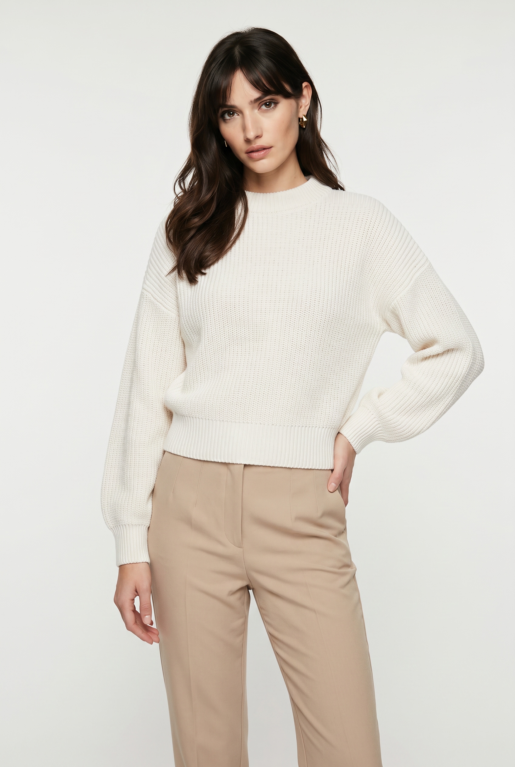 HUGO Strickpullover "Slogerya" mit Stehkragen, Relaxed Fit