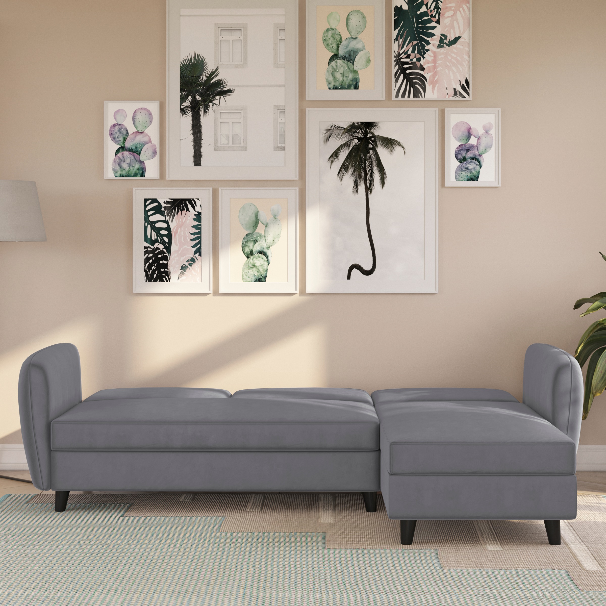 Dorel Home Ecksofa »Perry, L-Form,«, Rückenlehne, verschiedene Farbvarianten, Sitzhöhe 43 cm, Breite 219 cm