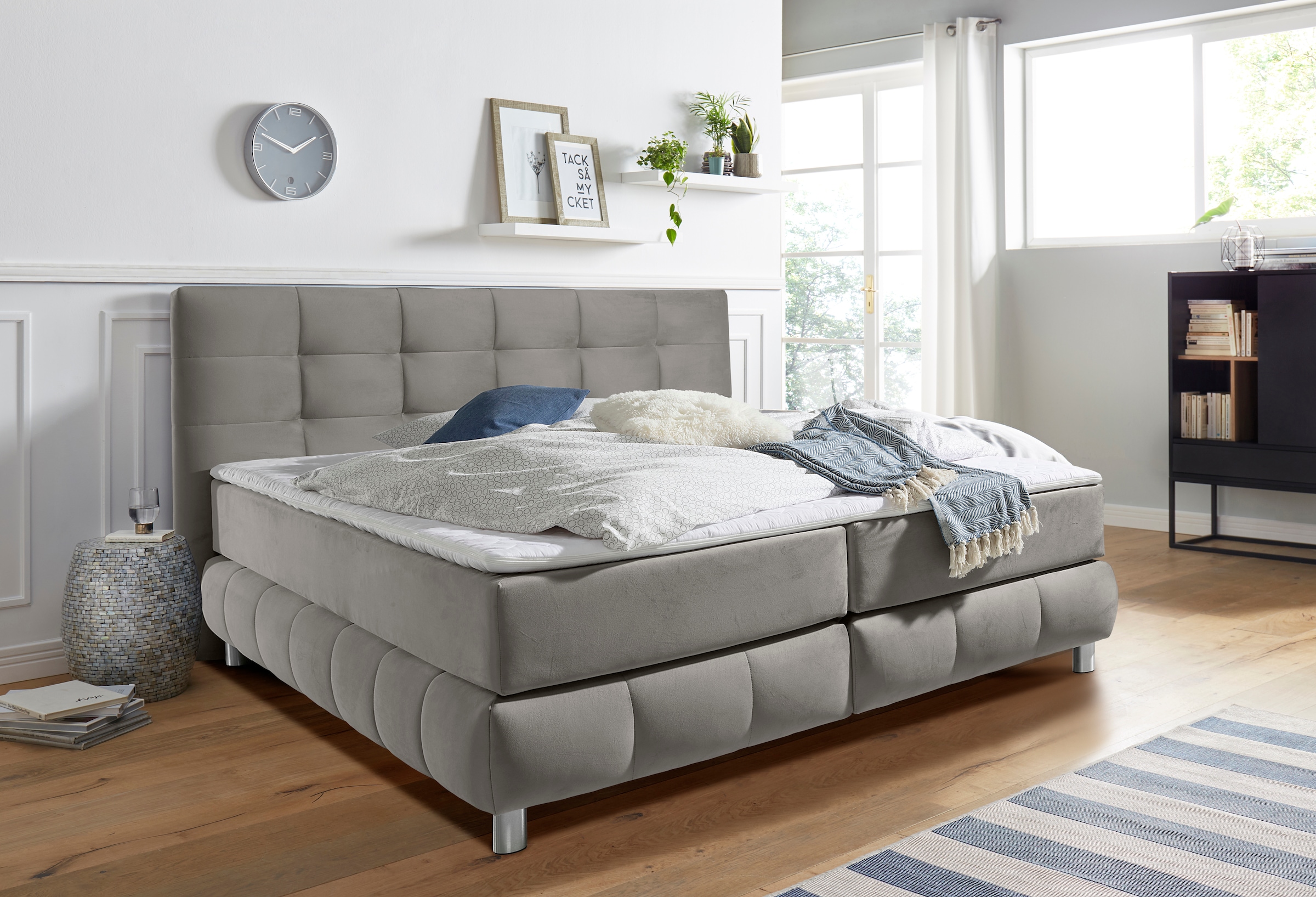 Home affaire Boxspringbett "Salo" incl. Topper, 6 Breiten, 2 Härtegrade, TF günstig online kaufen