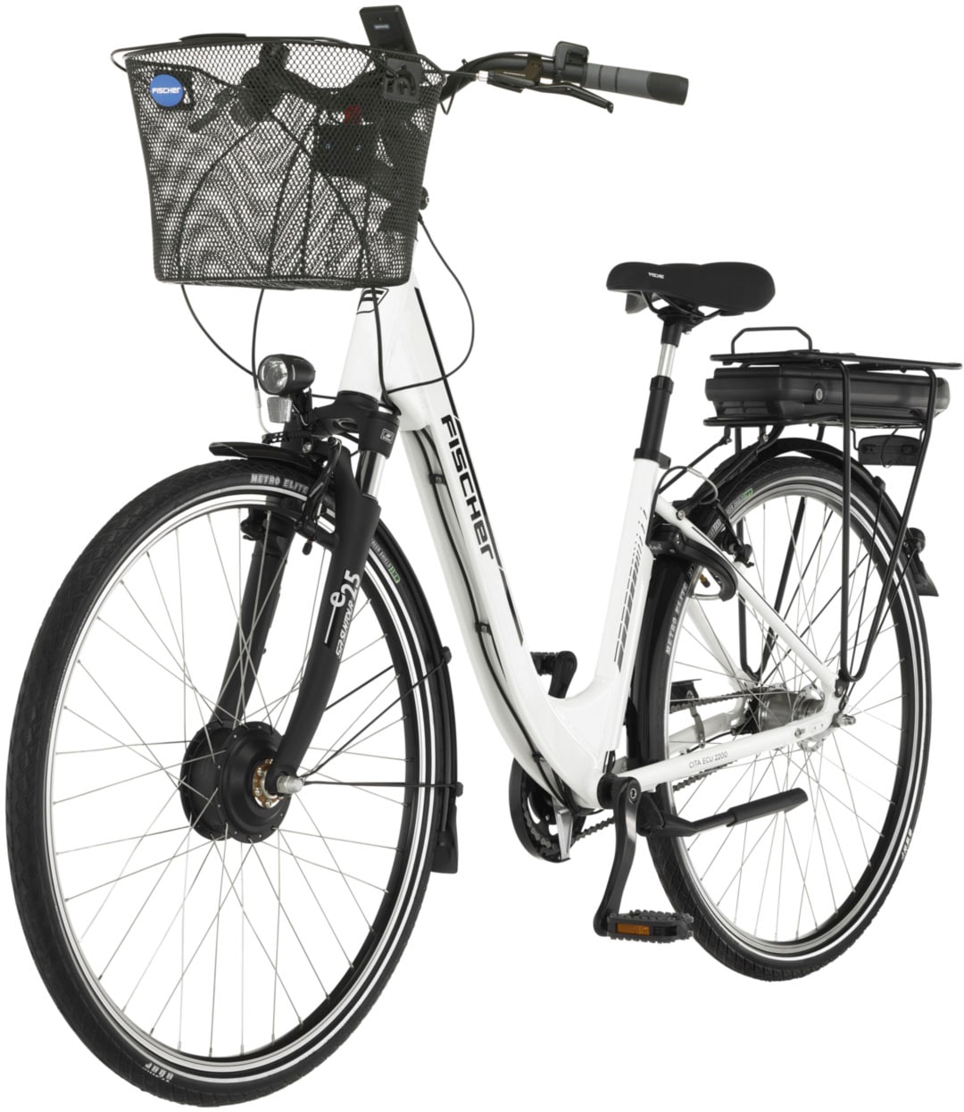 FISCHER Fahrrad E-Bike »CITA ECU 2200 522«, 7 Gang, Shimano, Nexus, Frontmotor 250 W, (mit Fahrradschloss), Pedelec