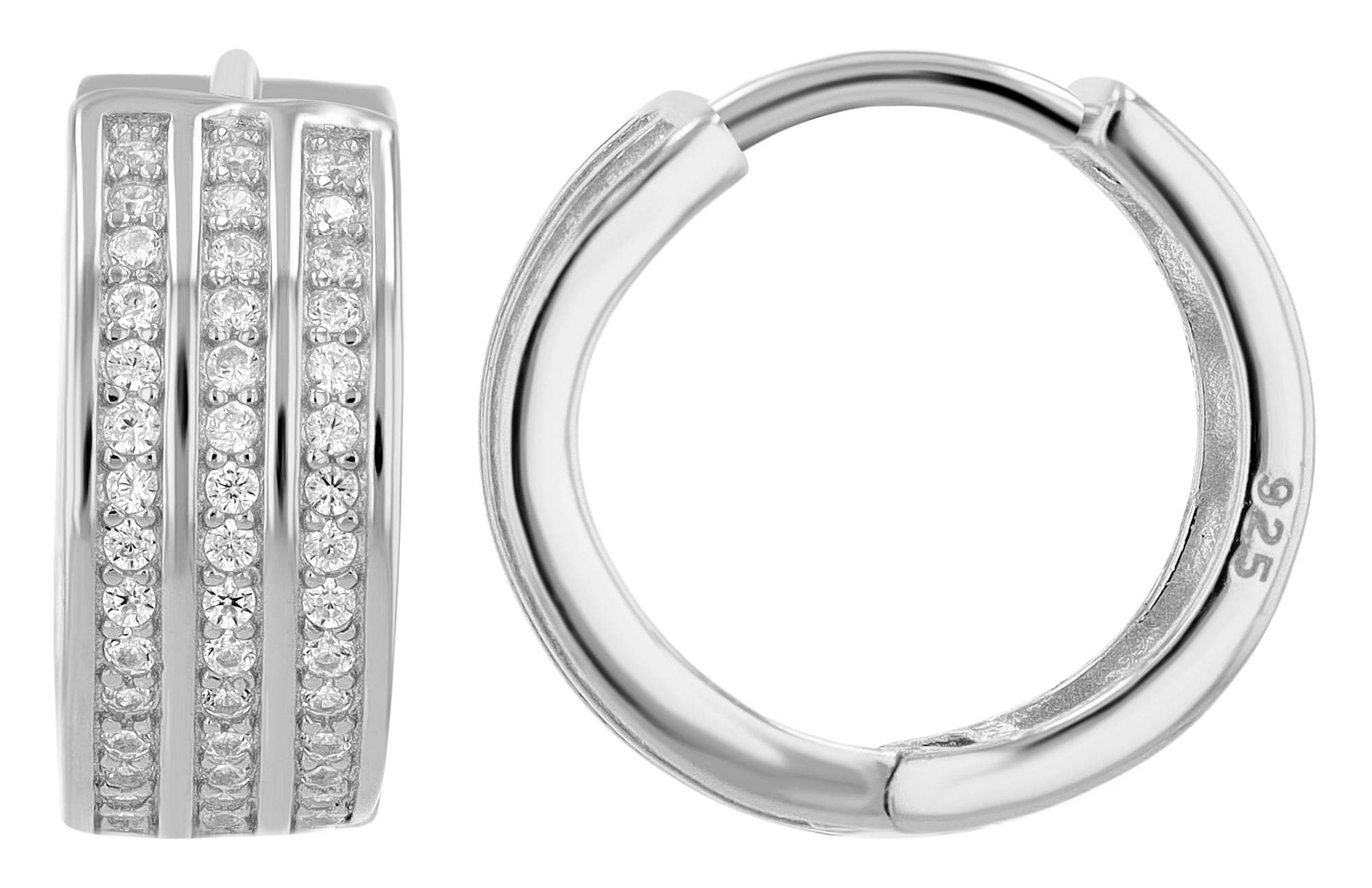 Adelia´s Paar Creolen "Ohrringe – Creole aus 925 Silber mit Zirkonia" Schöne Geschenkidee zum Geburtstag