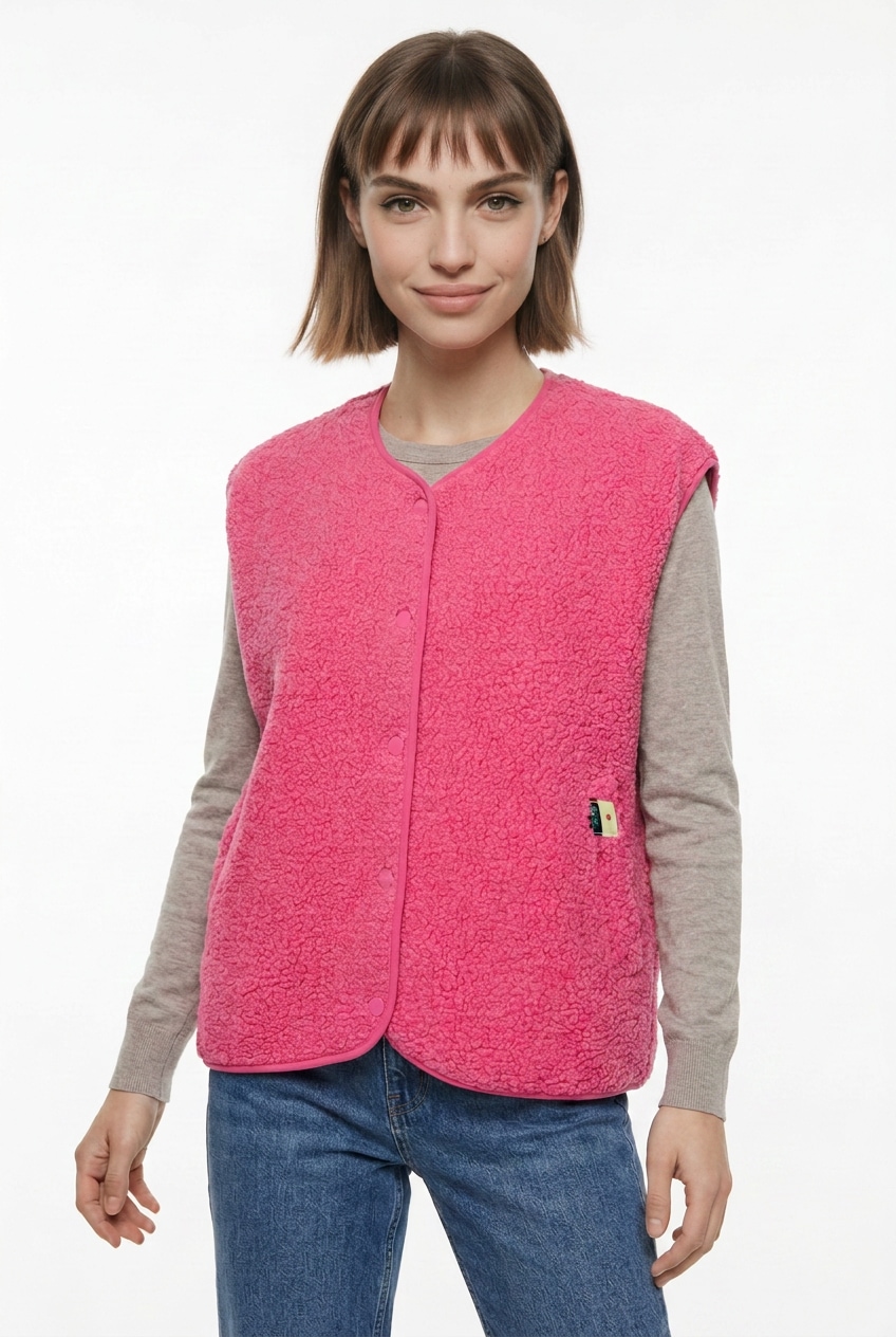 pieces Plüschweste »PCKATTY TEDDY VEST NOOS BC« Kunstfaser