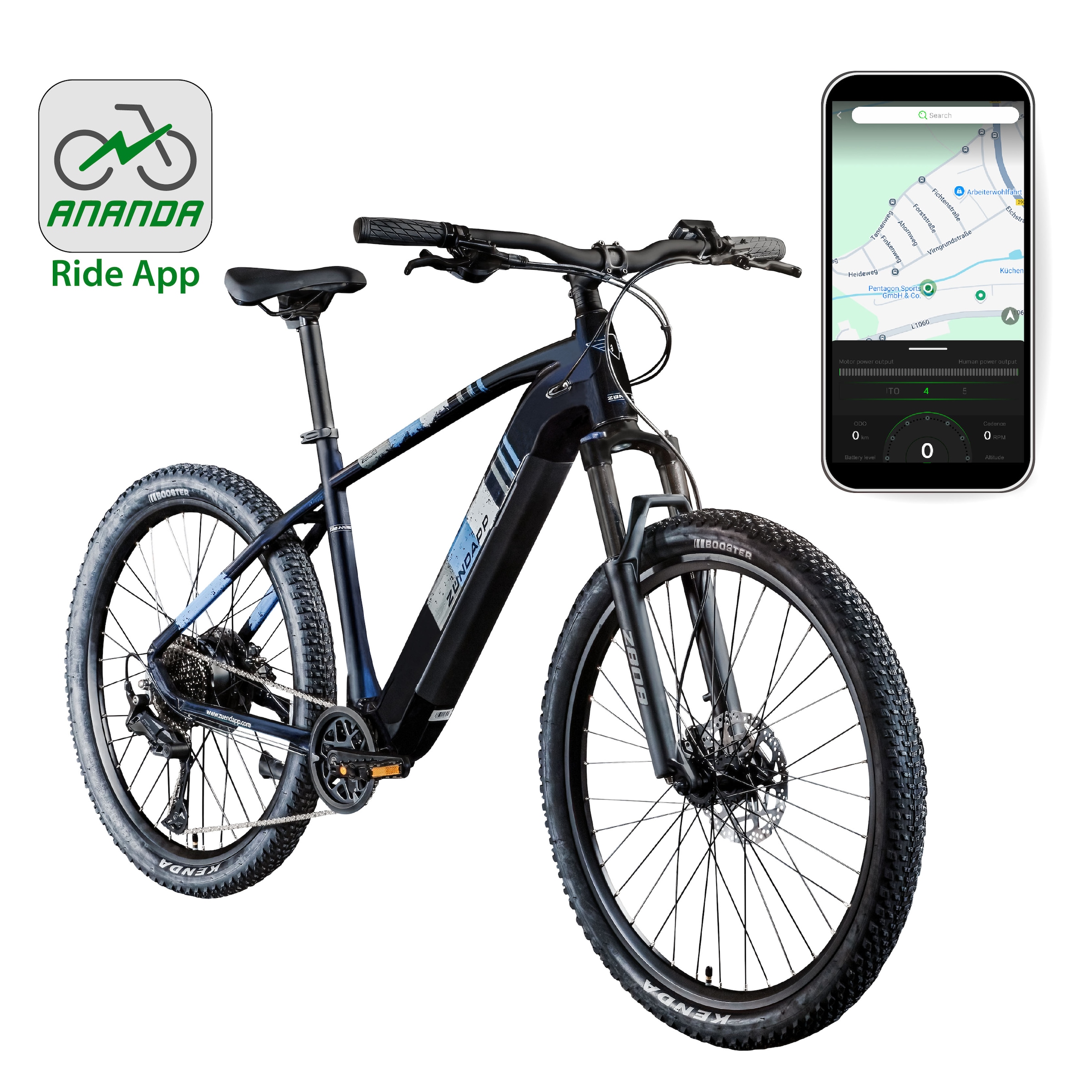 Zündapp »Z808« 10 Gang Shimano Deore RD-T6000 Schaltwerk Kettenschaltung Heckmotor 250 W Pedelec, Elektrofahrrad für Damen und Herren, MTB