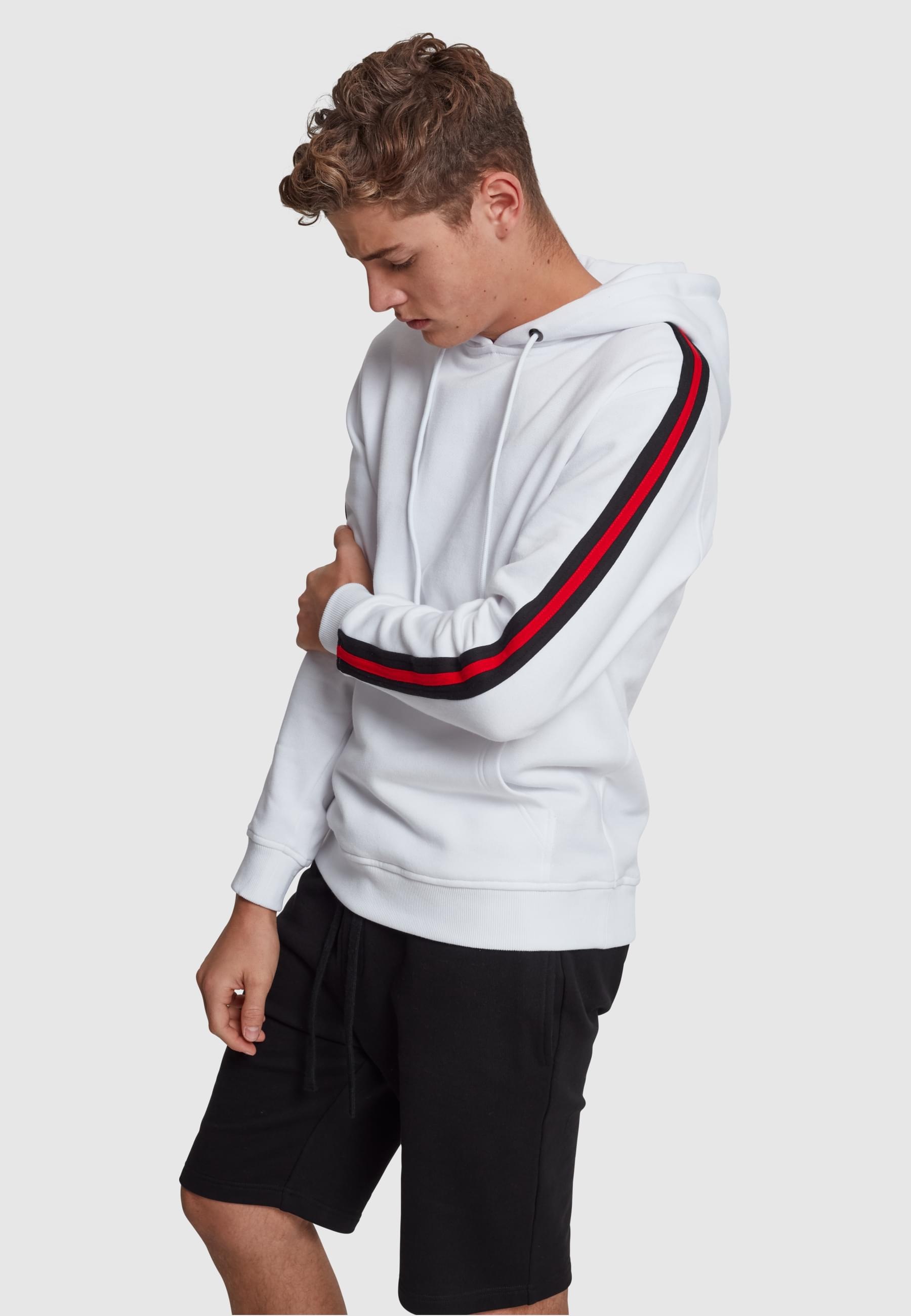 URBAN CLASSICS Kapuzensweatshirt »Urban Classics Herren Stripe Shoulder Hoody«, (1 tlg.)