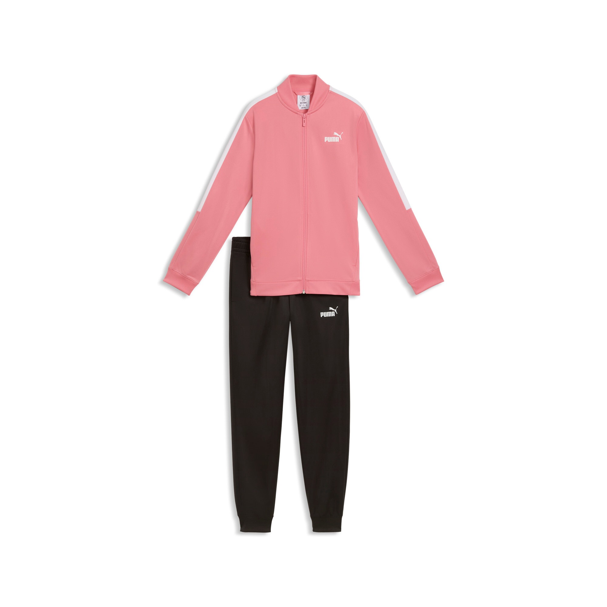 Trainingsanzug PUMA "POLY BASEBALL SUIT G", Mädchen, Gr. 152, wild pink, Trikot, Obermaterial: 100% Polyester, unifarben, regular fit, Sportanzüge Trainingsanzug, zweiteiliges Set, mit Stehkragen, mit elastischem Bund, Regular Fit 6