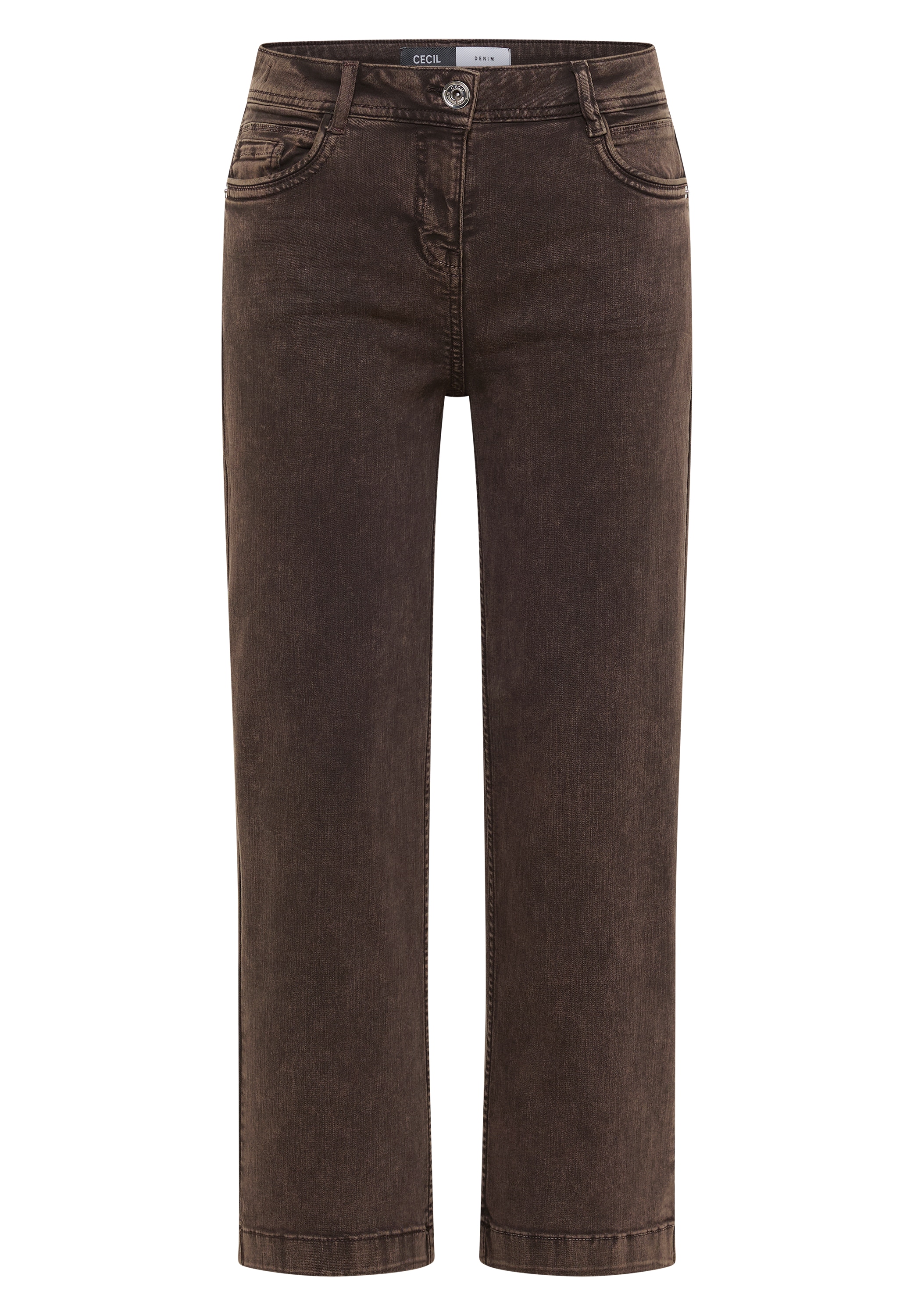 Cecil Loose-fit-Jeans 7/8-Jeans, High Waist, Wide Leg, colored Denim