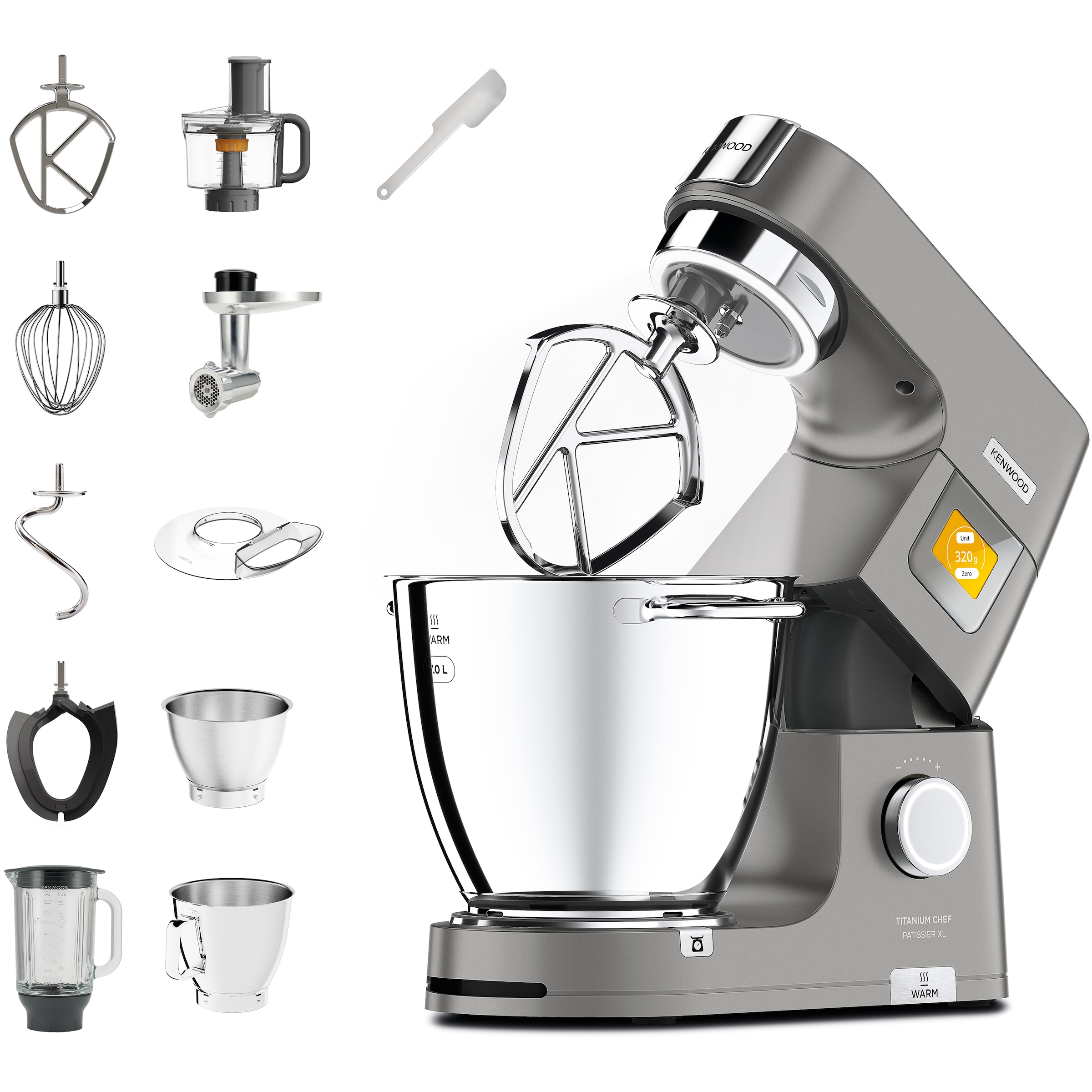 Küchenmaschine »Titanium Chef Patissier XL KWL90.594SI«, Wärmefunktion, zusätzliche 5...