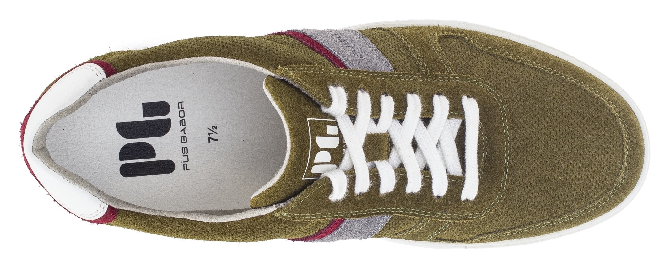 Pius Gabor Sneaker, Freizeitschuh, Halbschuh, Schnürer mit Kontrastbesätze, Weite G