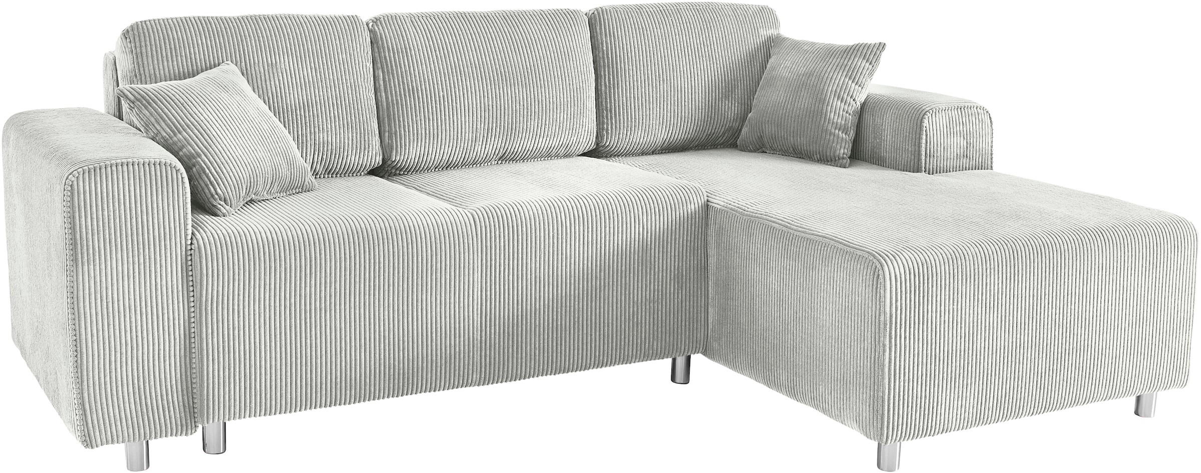 Guido Maria Kretschmer Home&Living Ecksofa »Györ«, L-Form, wahlweise mit Bettfunktion und Bettkasten incl. 2 Zierkissen