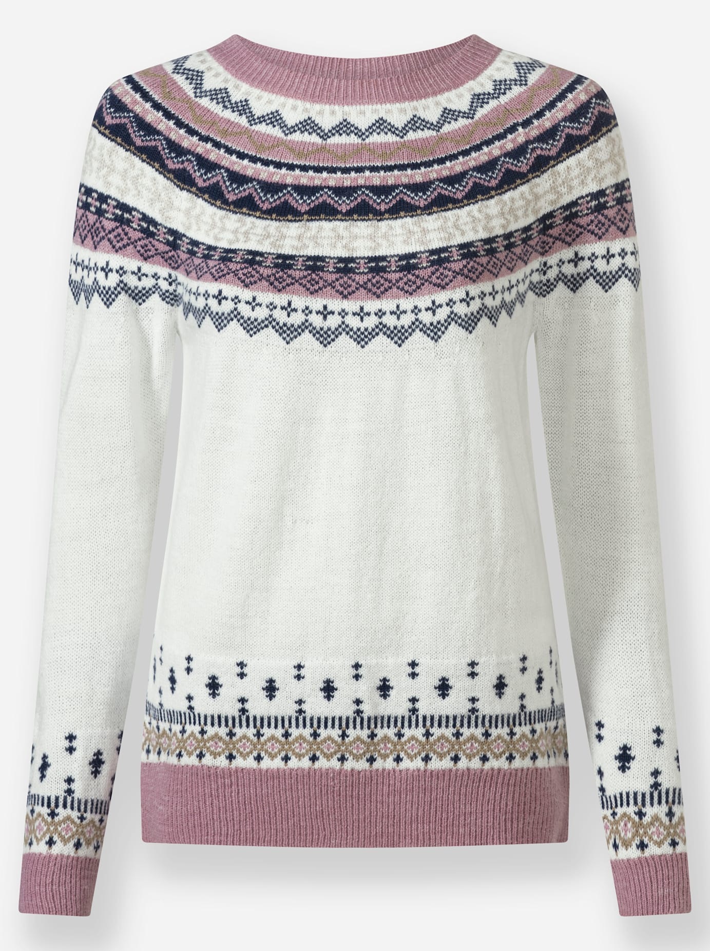 Women's Jacquard Pullover Beige Size 36 3