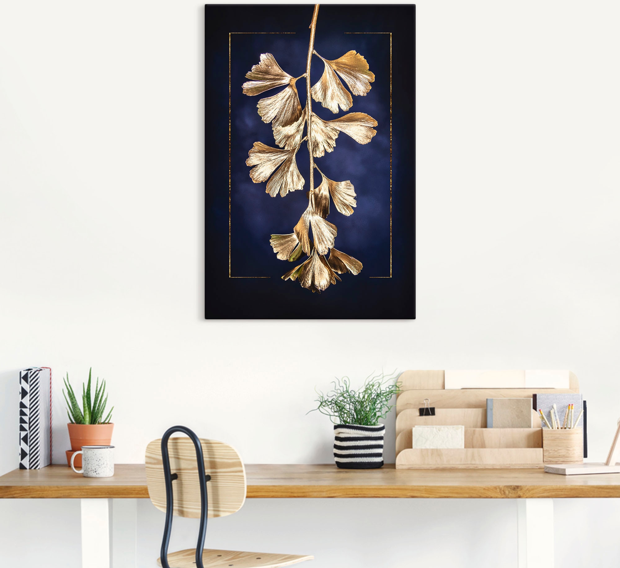 Artland Wandbild »Goldener Gingko«, Blätterbilder, (1 St.), als Leinwandbild, Poster in verschied. Größen