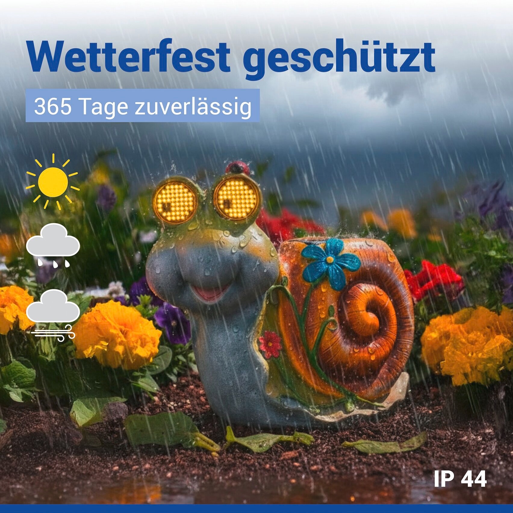 Maximex LED Dekofigur »Modell Blinky Eyes Schnecke« Warmweiß solarbetriebene Gartenfigur mit leuchtenden Augen, für Garten & Balkon