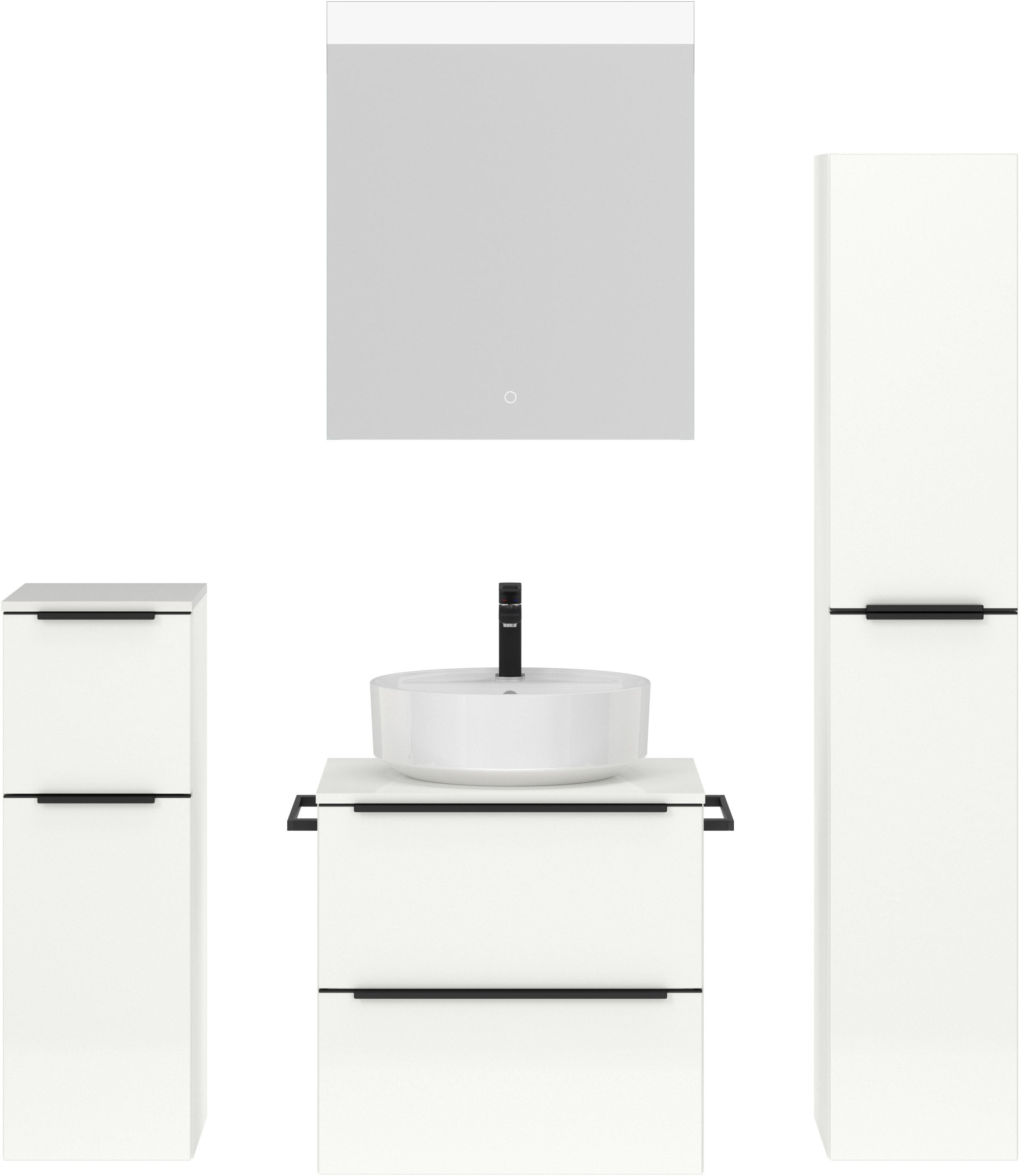 nobilia Badmöbel-Set "Alvene", (4 St., vormontiert, mit Soft-Close), Hochgl günstig online kaufen