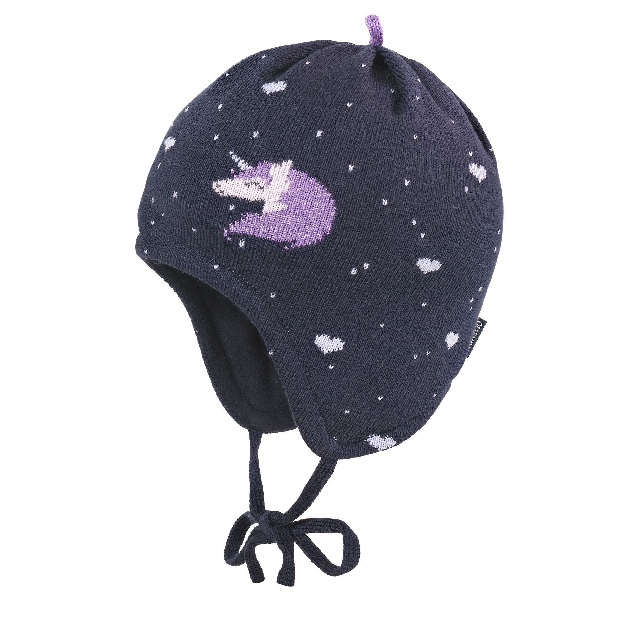 MAXIMO Jungen Strickmütze, blau, Gr. 55, mehrfarbig, Strick, Baumwolle, Mützen, Baumwolle, gefüttert, zum Binden