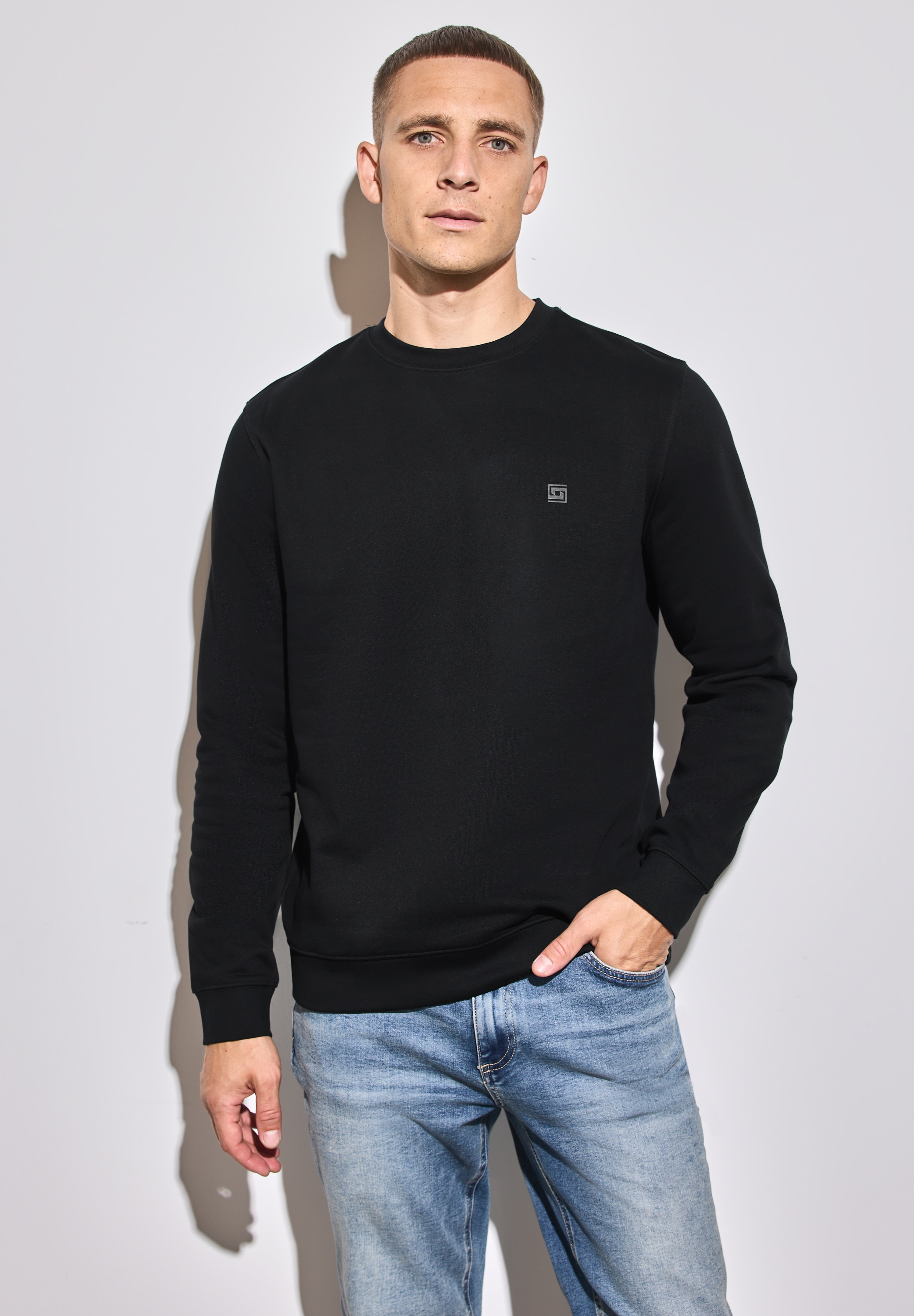 STREET ONE MEN Sweatshirt, im soften Baumwoll-Mix günstig online kaufen