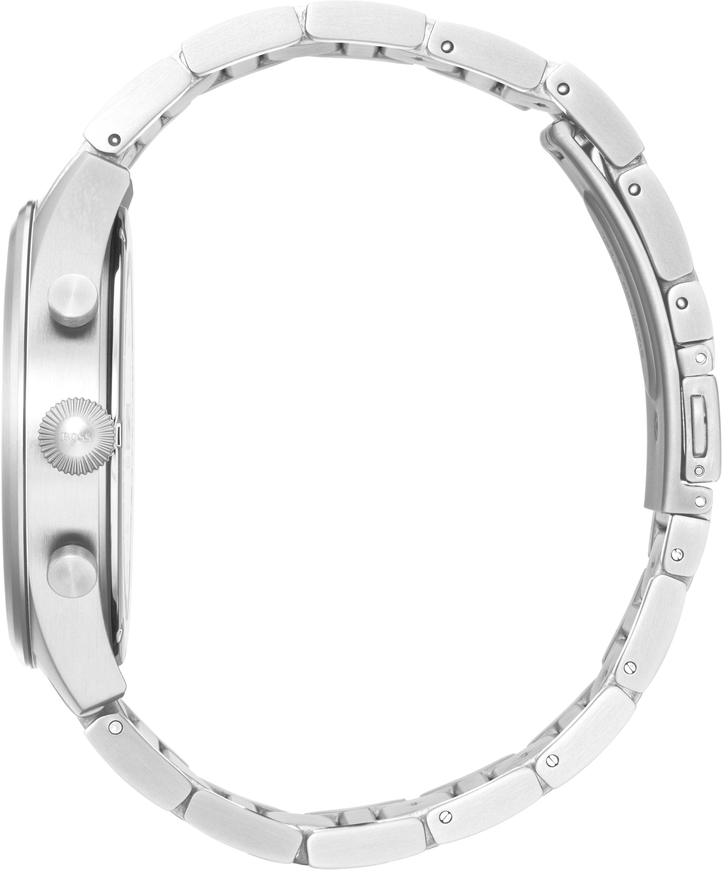 BOSS Chronograph »PIONEER«, Quarzuhr, Herrenuhr, Armbanduhr, Stoppfunktion, Edelstahlarmband