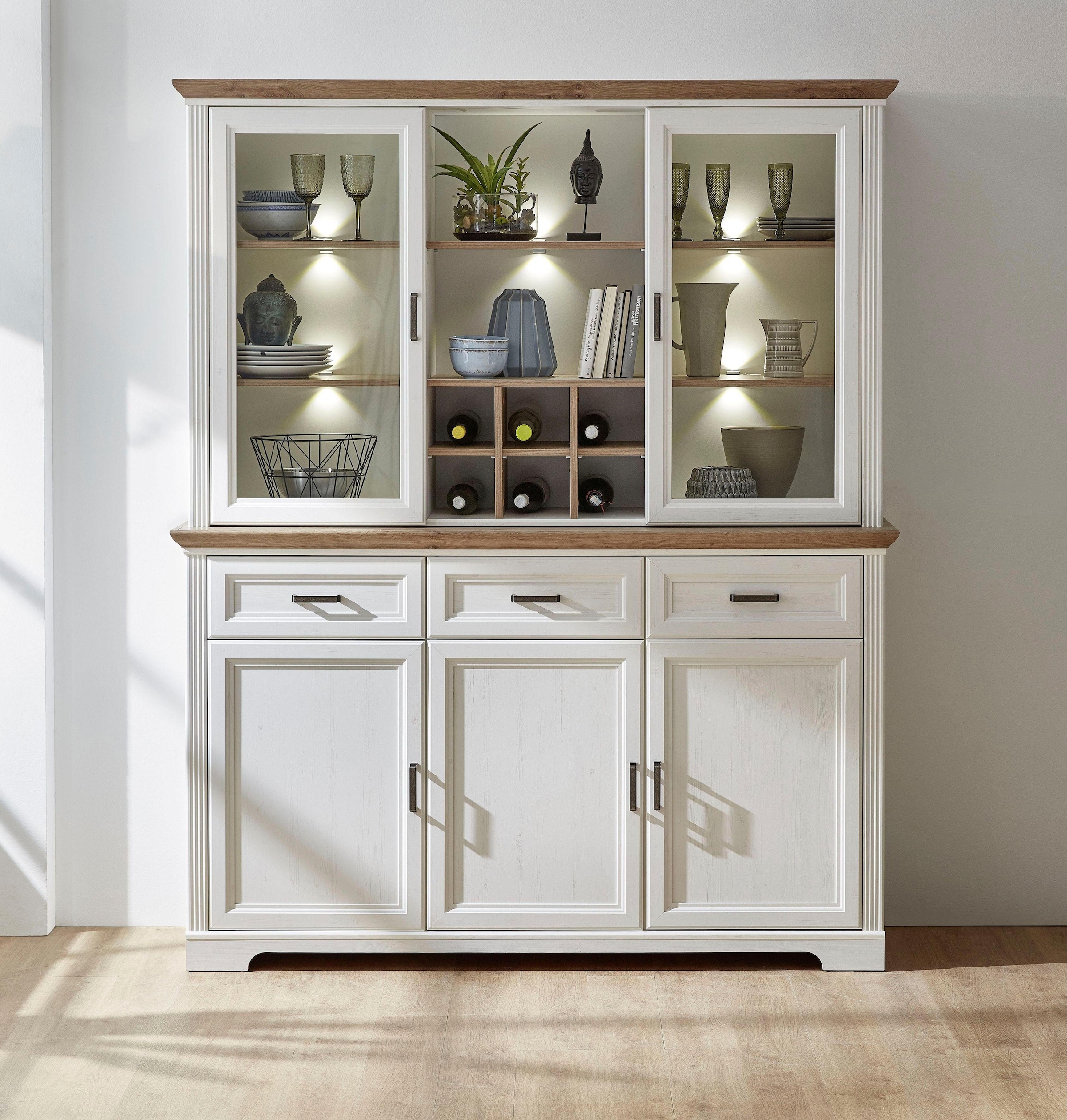 Vitrine »Jasmin«, (1 Sideboard und 1 Aufsatzvitrine), 2-teilig