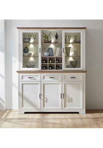 Vitrine »Jasmin«, (1 Sideboard und 1 Aufsatzvitrine)