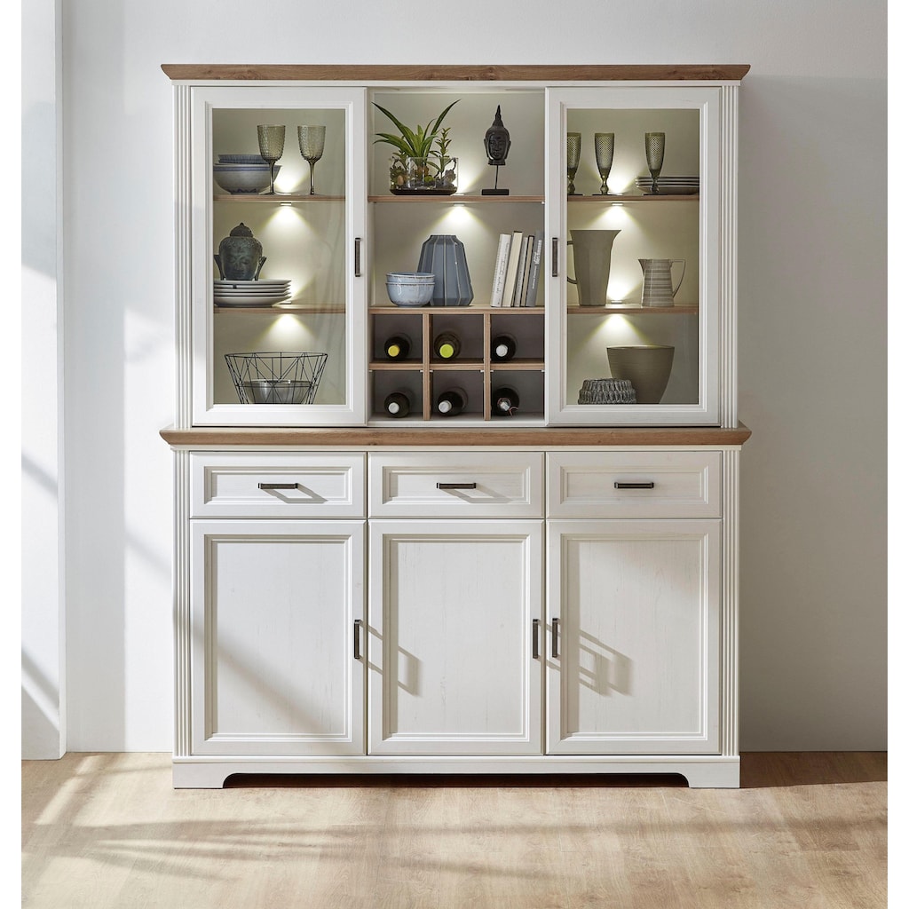 Innostyle Vitrine »Jasmin«, (1 Sideboard und 1 Aufsatzvitrine)