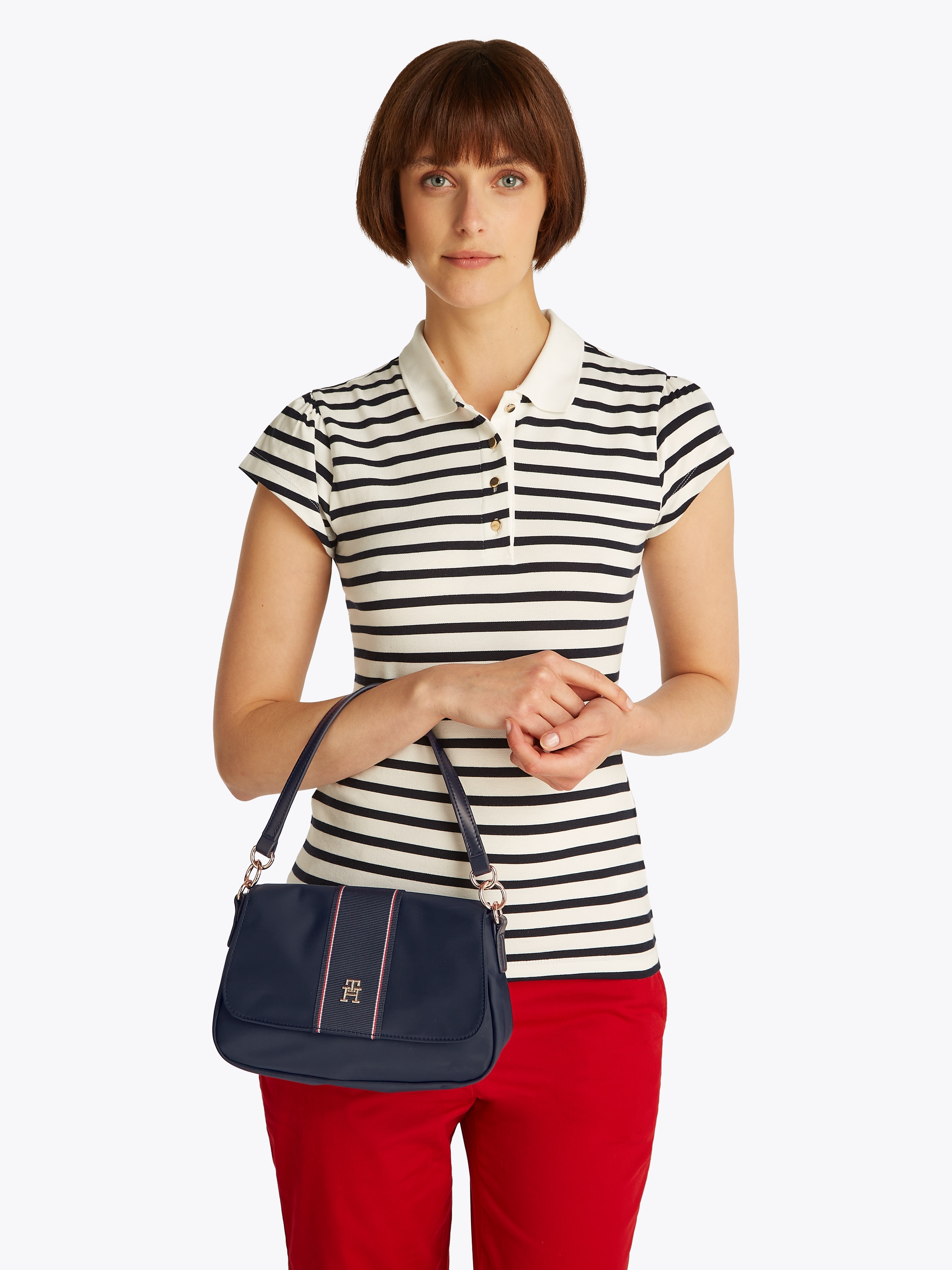 Tommy Hilfiger Tragetasche »POPPY CONV. CROSSOVER CORP«, Damen Umhängetasche, Henkeltasche, Schultertasche mit TH Logo-Emblem