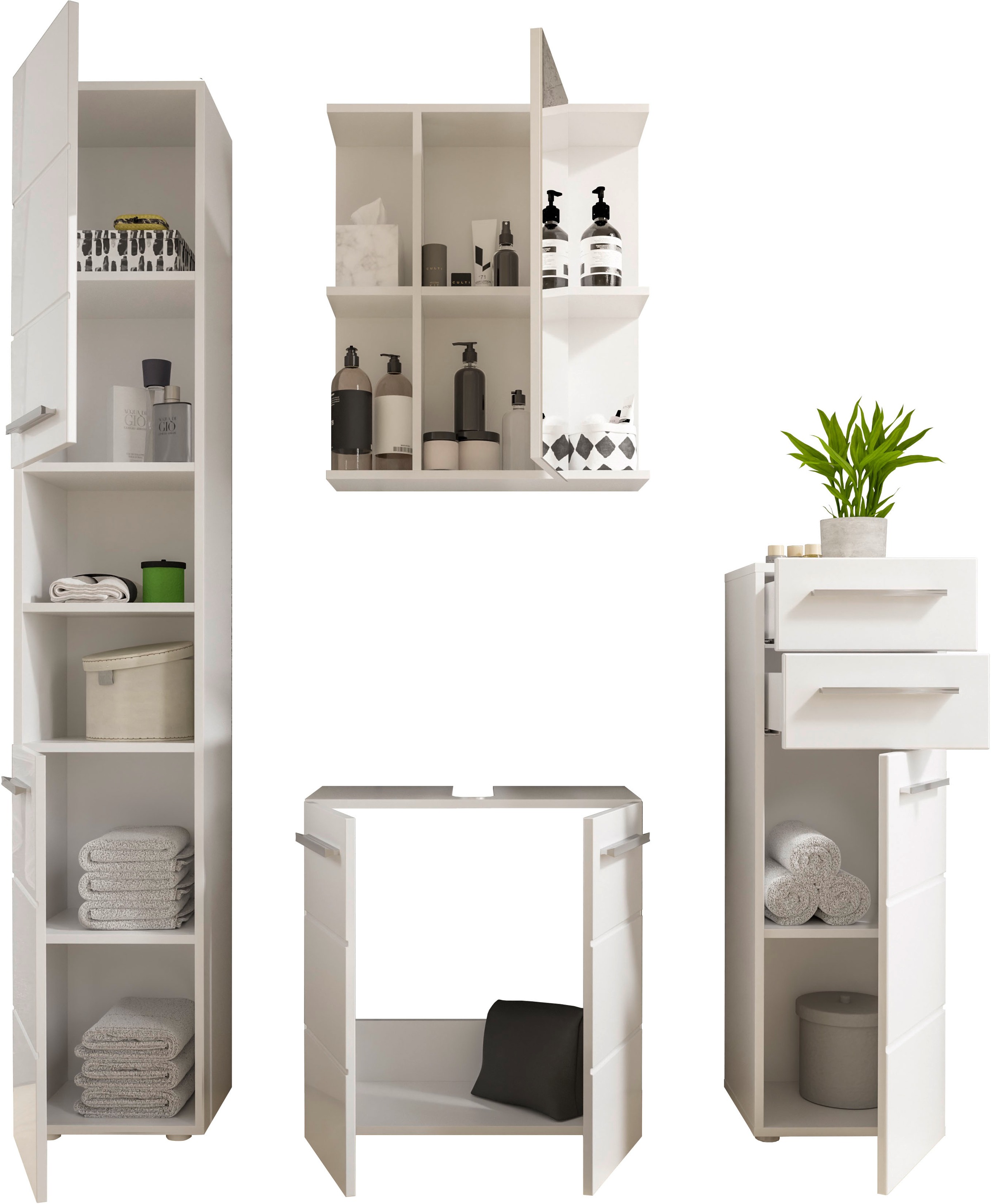 BASIC by Balculina Hochschrank »Mandi« 1 Stk. tlg. Breite 34cm, hochglanz Front