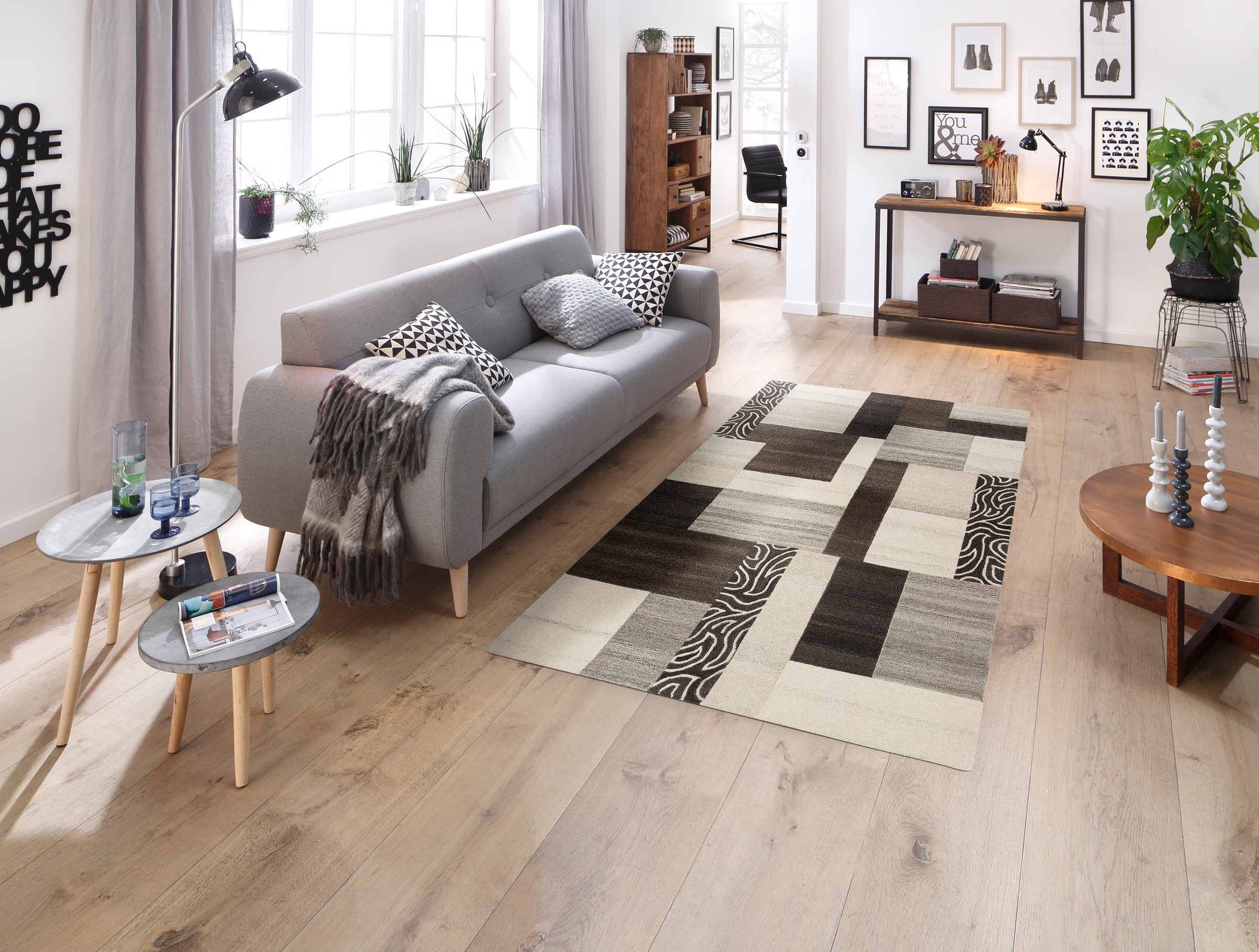 THEKO Wollteppich »Lola«, rechteckig, 12 mm Höhe, reine Wolle, modernes Patchwork... kaufen