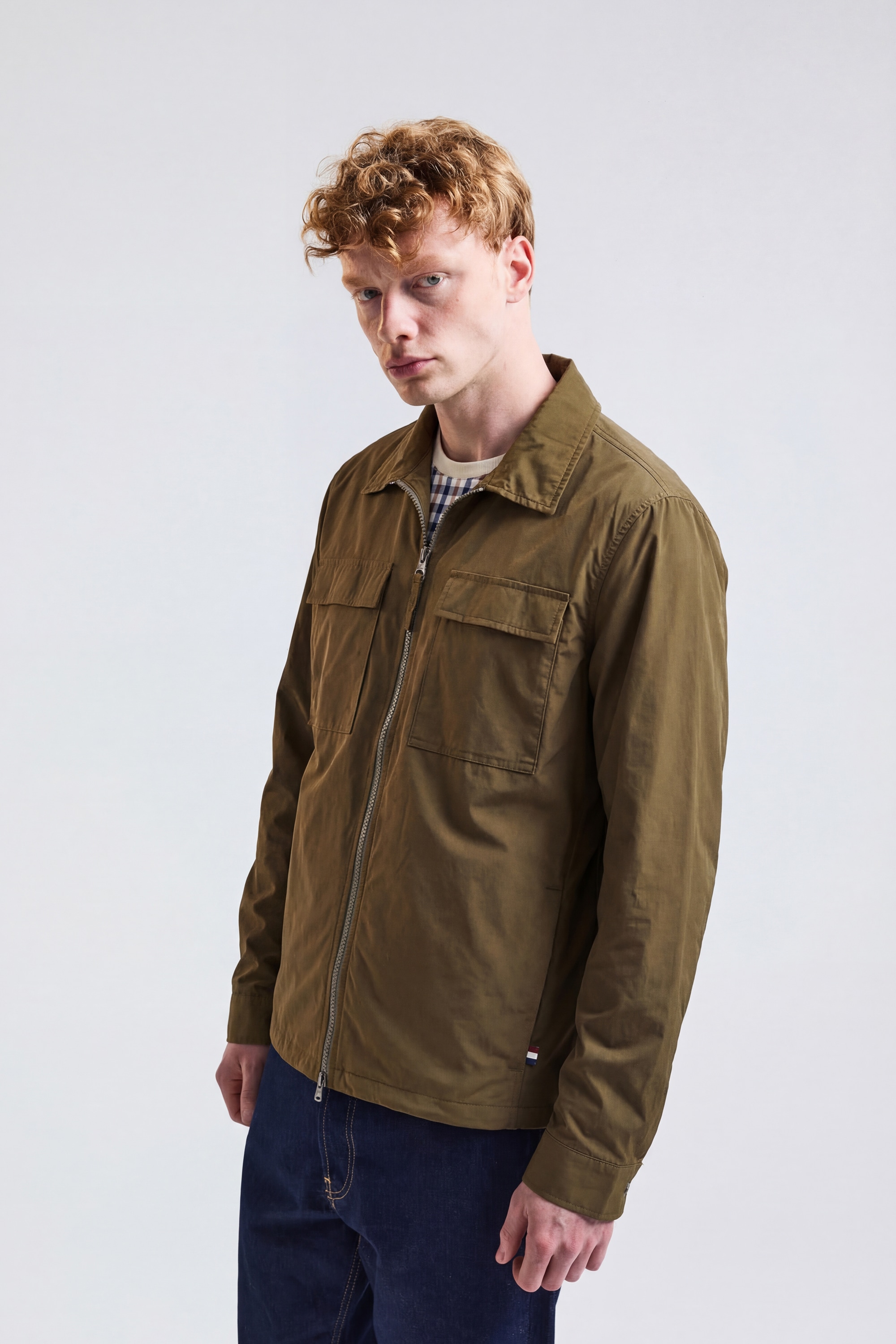 Aquascutum Active Wolljacke »STRETCH OVERSHIRT Herren« ohne Kapuze Hemdjacke Herren, leichte Jacke, Überhemd, Wetterjacke, Sale