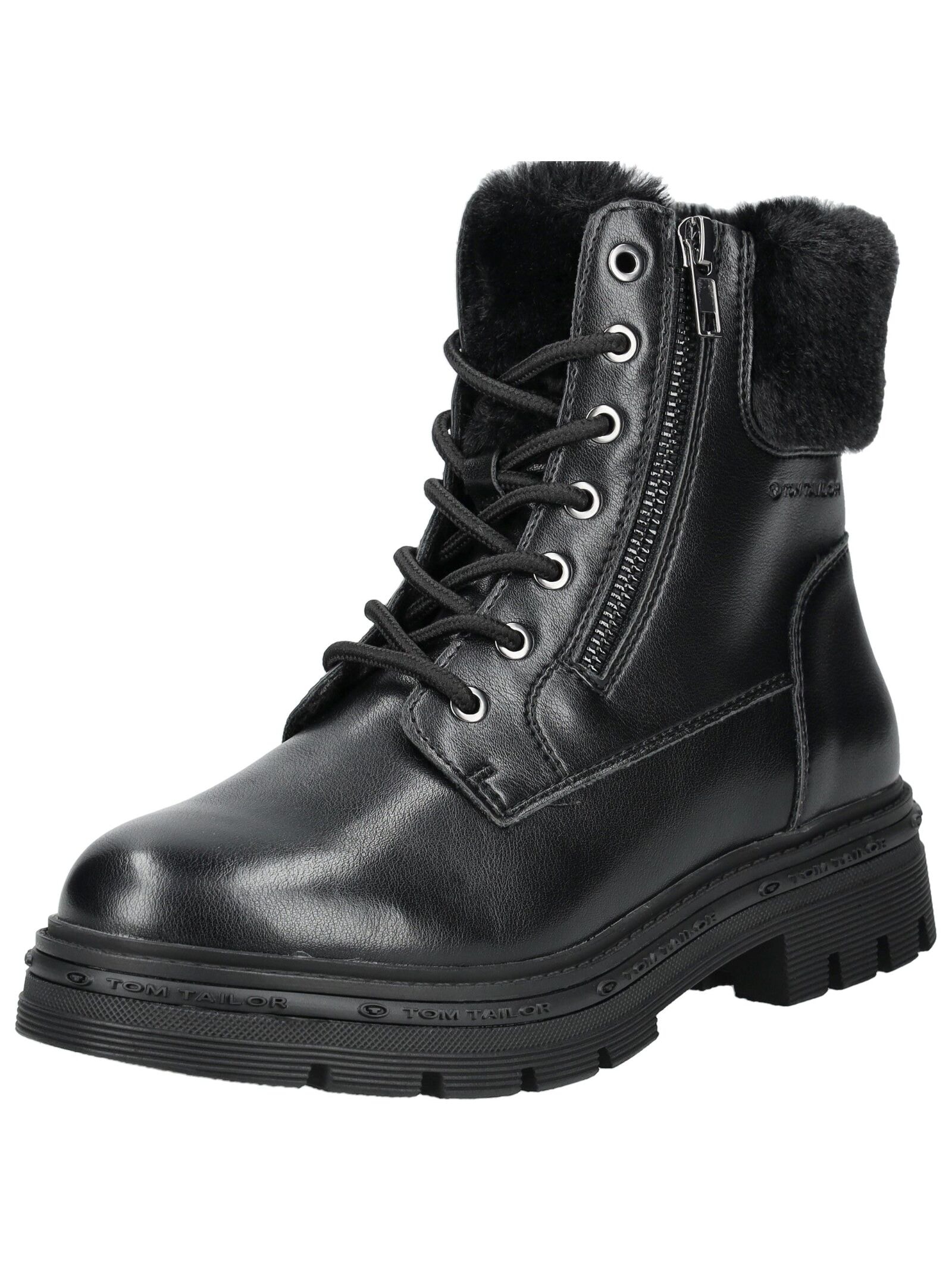 TOM TAILOR Schnürstiefelette "Tom Tailor Stiefelette Lederimitat/Textil" günstig online kaufen
