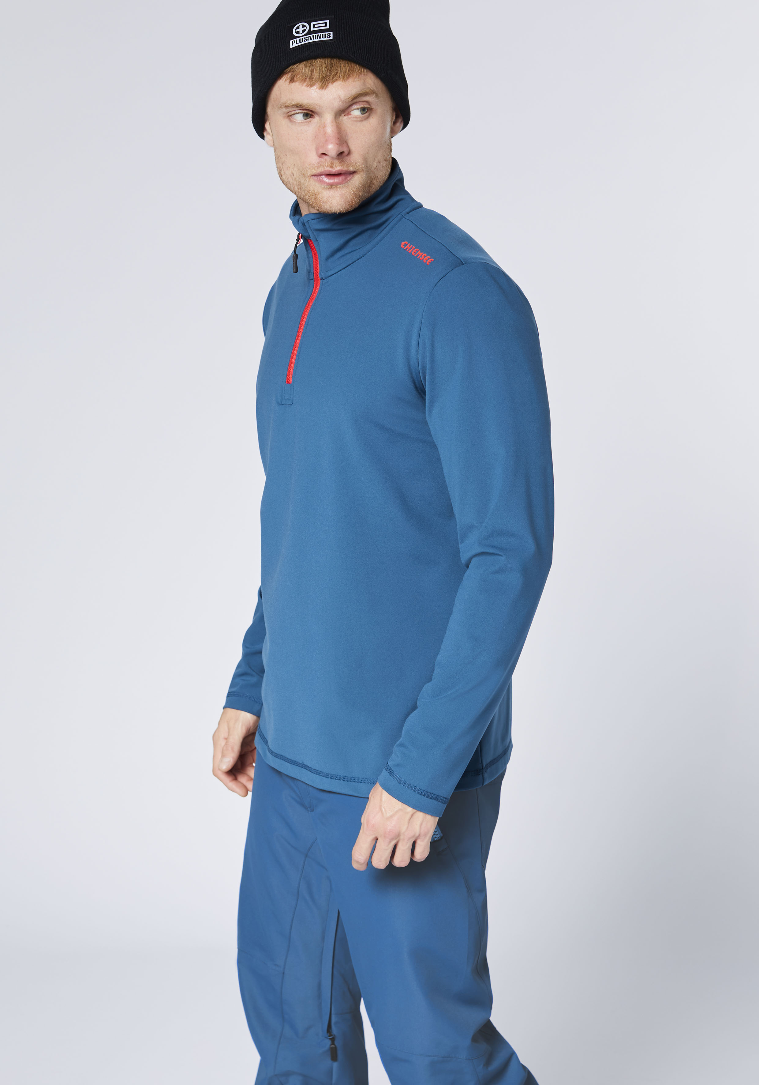 Thumbnail - Chiemsee Strickfleece-Pullover aus Strickfleece, hochschließender Kragen, sportlicher Logodruck