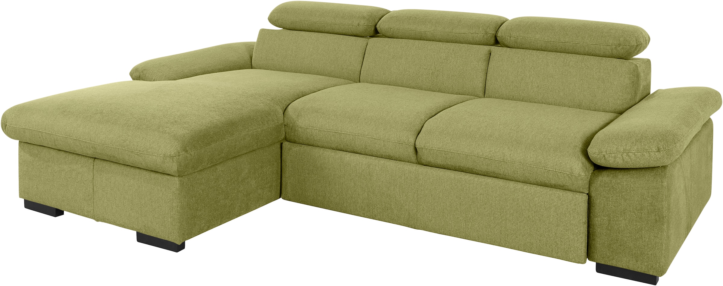 COTTA Ecksofa »Lola L-Form mit Kopfteilfunktion & Hocker«, (Set, mit Hocker), wahlweise mit Bettfunktion, Bettkasten & Armteilverstellung