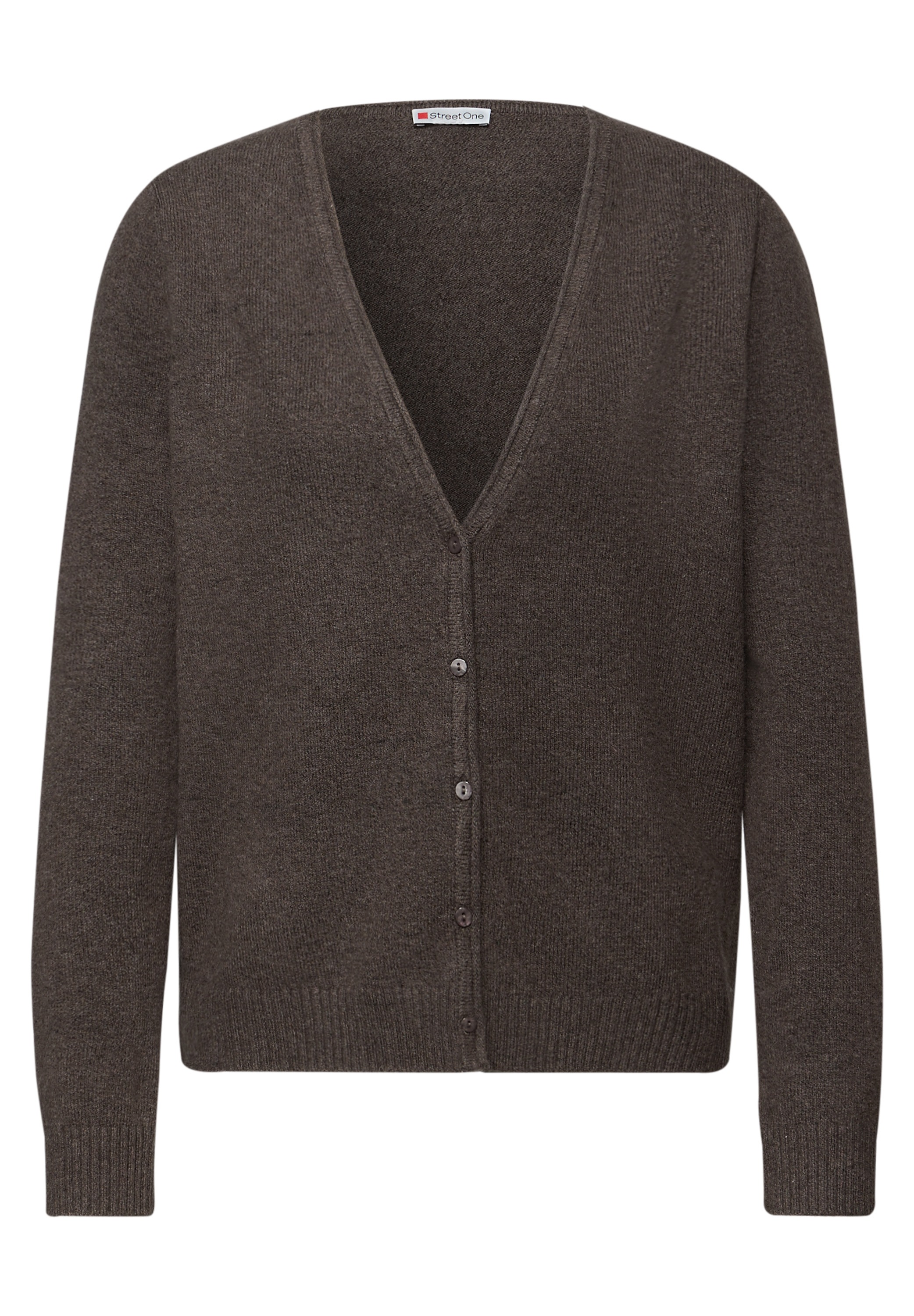 STREET ONE Cardigan mit V-Auschnitt und Rollkante