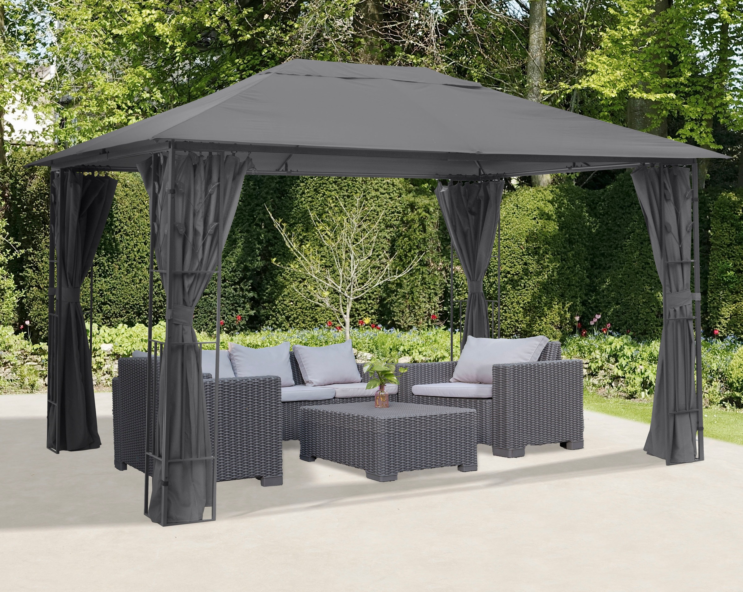 KONIFERA Pavillon "Athen" Blätter-Optik, inkl. 4 Seitenteile günstig online kaufen