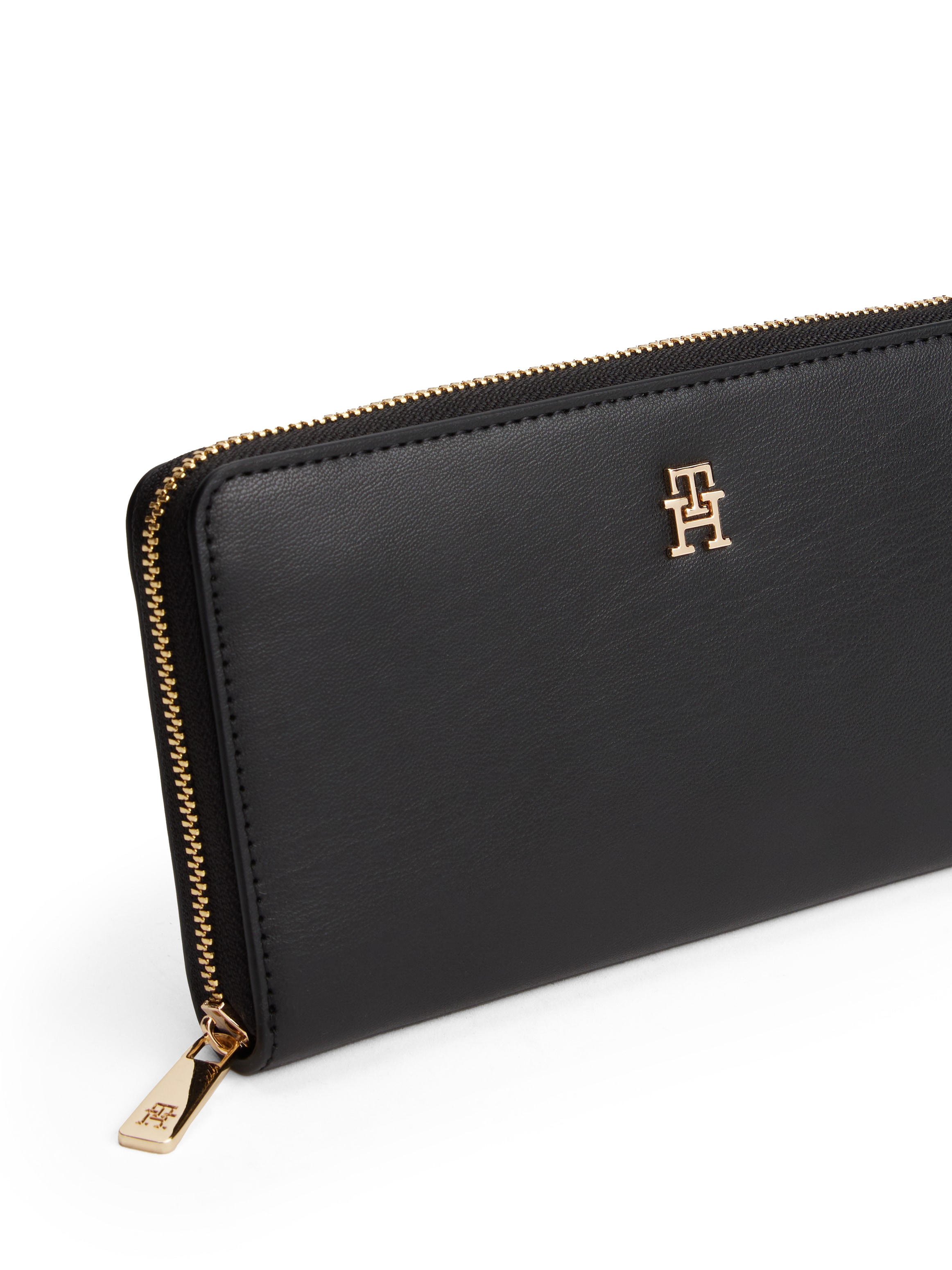 Tommy Hilfiger Geldbörse »TH ICON LRG ZA«, Damen Geldbeutel, Portemonnaie mit edlem TH-Logoelement