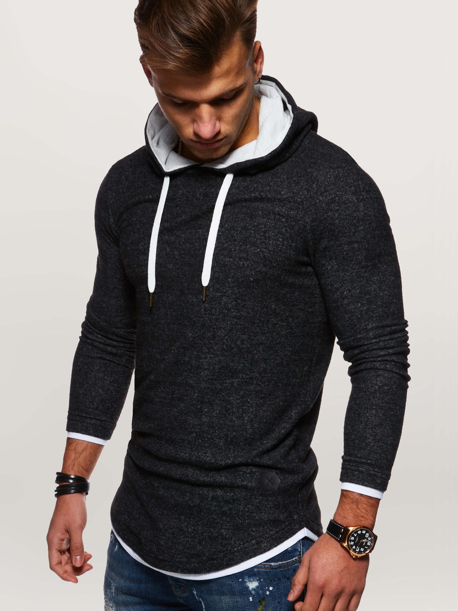 behype Kapuzensweatshirt »LAYER«, im trendigen Layer-Look