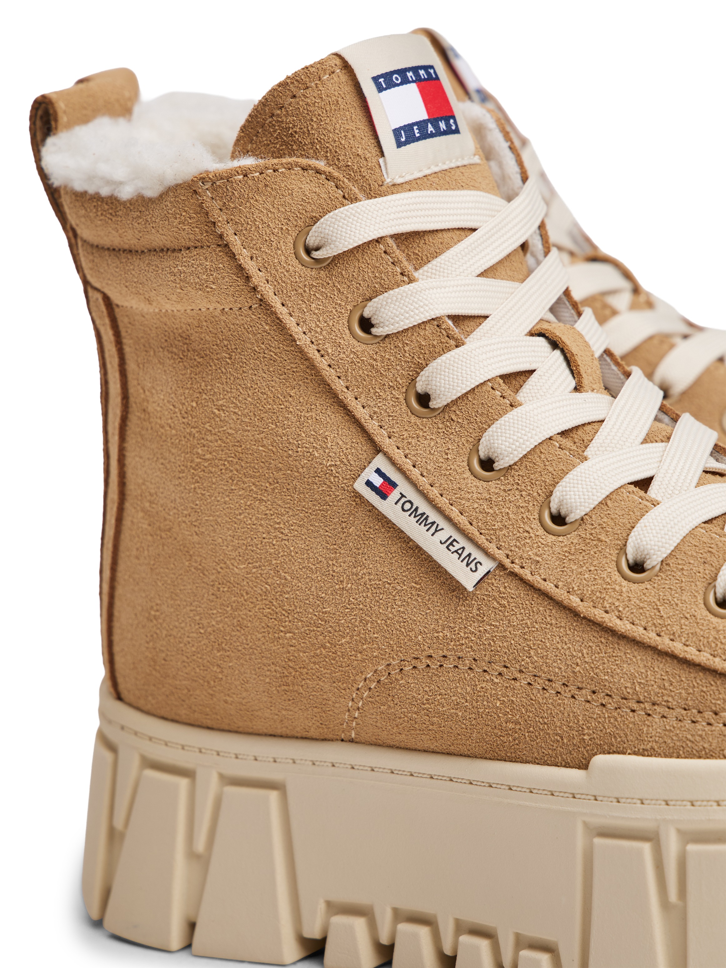 Tommy Jeans Winterboots »TJW VULC FLATFORM SUEDE WL«, Schnürboots, High Top-Sneaker mit markanter Plateausohle