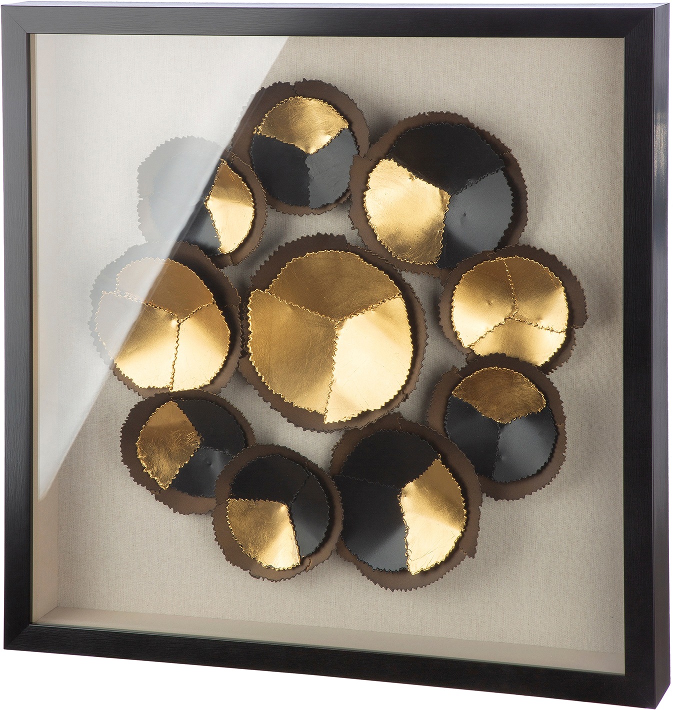 GILDE Metallbild »Bild quadratisch Cut  schwarz« klassische Fantasie 1 Stk. tlg. Modern abstrakte Kunst geometrisches Muster Designbild Metalloptik