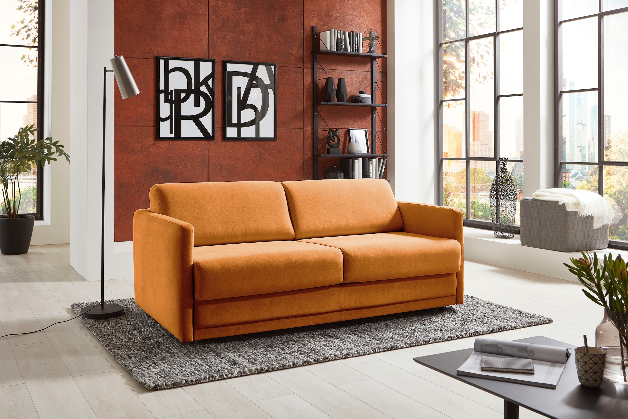ATLANTIC home collection Schlafsofa "Limone, Dauerschläfer,B: 178cm, Liegefläche: 140 x 200cm,inkl Matratze" für Dauerschläfer geeignet inklusive hochwertige Matratze
