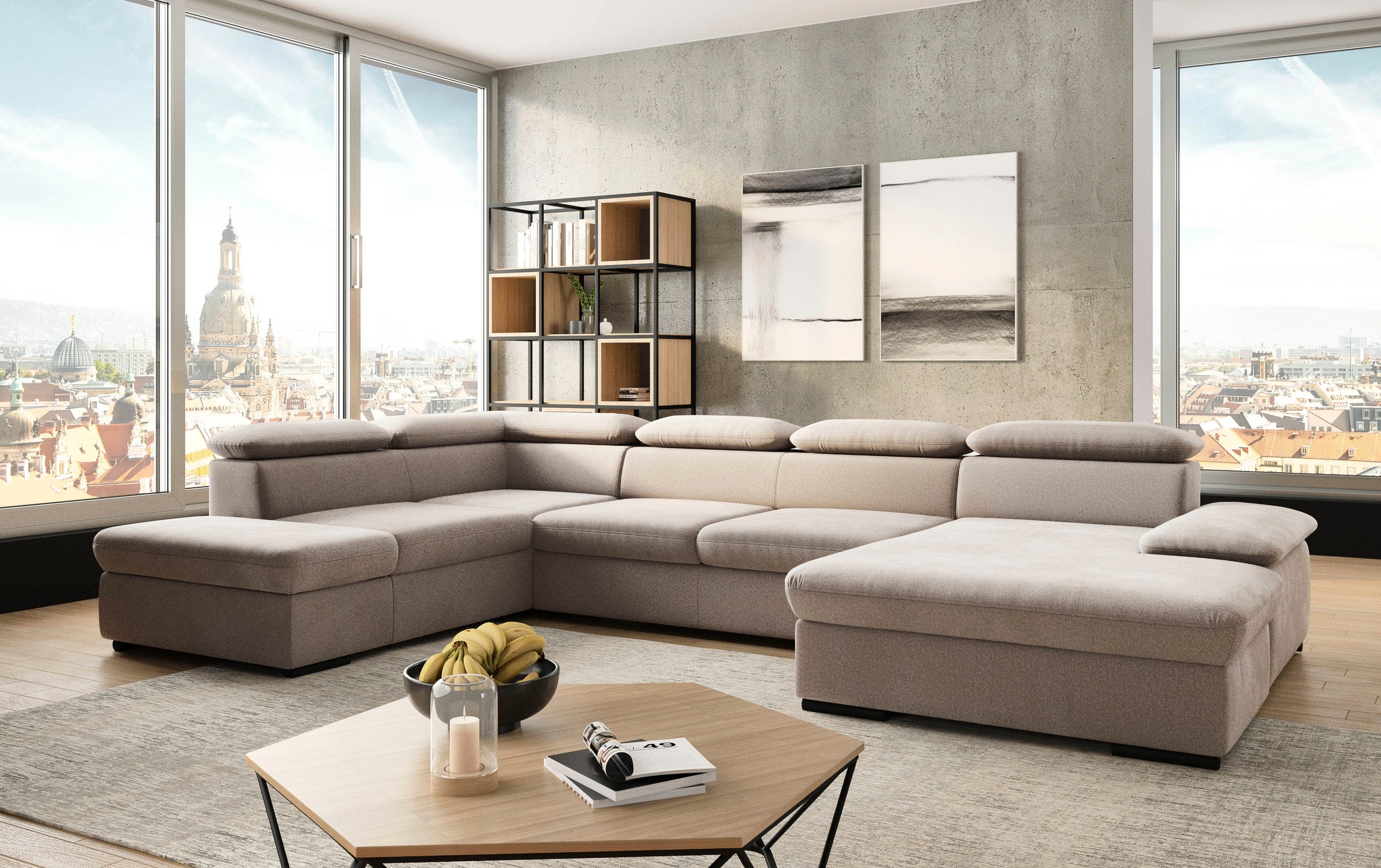 sit&more Wohnlandschaft "Alcudia U-Form" wahlweise mit Bettfunktion günstig online kaufen