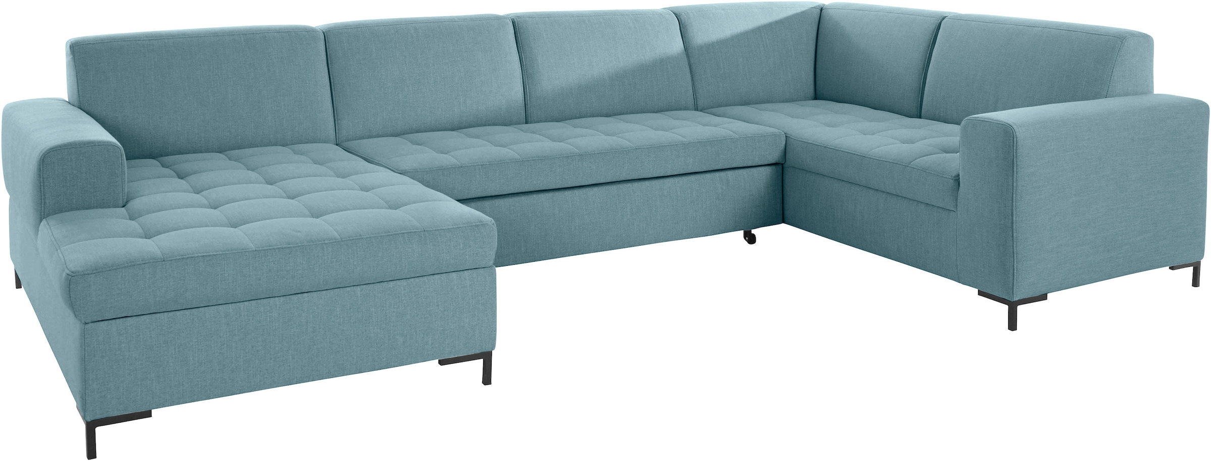 OTTO products Wohnlandschaft »Grazzo U-Form«, hochwertige Stoffe aus recyceltem Material, Steppung im Sitzbereich