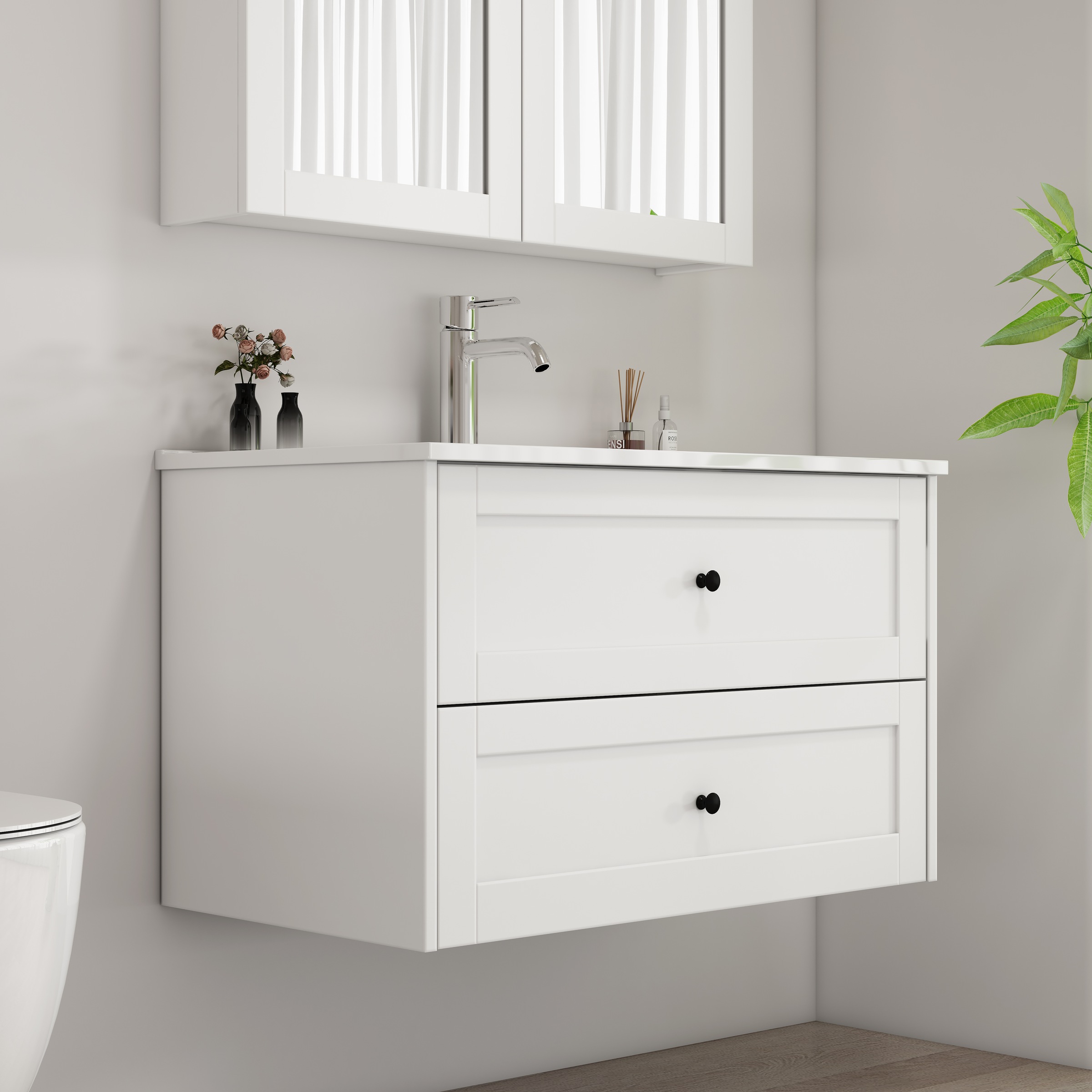 welltime Waschtisch "Rotterdam" Badmöbel inkl. Keramikwaschbecken, in versc günstig online kaufen