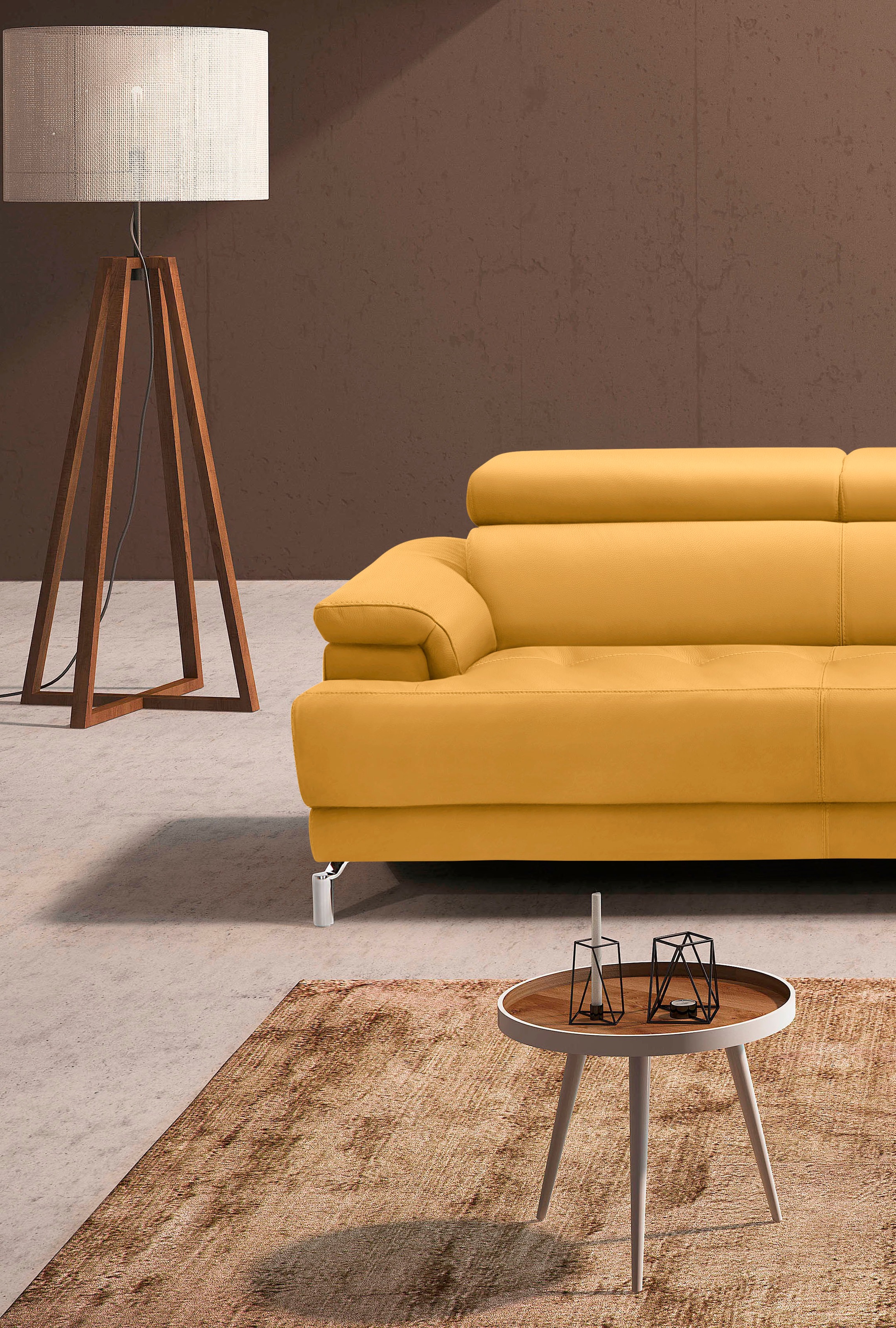 Egoitaliano Ecksofa »Soul, extravagantes Designsofa, Megasofa, super bequem, tolle Details«, mit Trapez-Abschlußelement, inkl verstellbarer Kopfteile