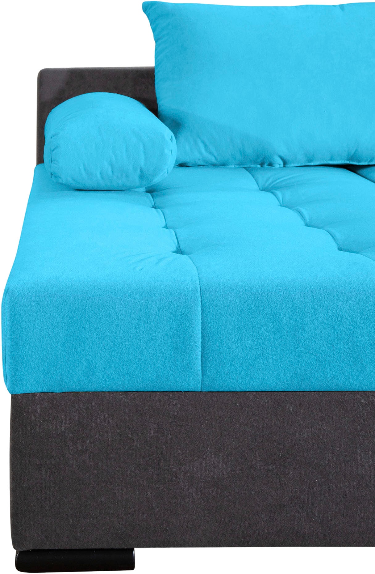 COLLECTION AB Wohnlandschaft »Josy U-Form, Breite 269 cm, Flachgewebe, Struktur, Cord & Cord/Mix«, (Cord-/Mix), inkl. Bettfunktion, Bettkasten, mit 3 gleich großen Rückenkissen